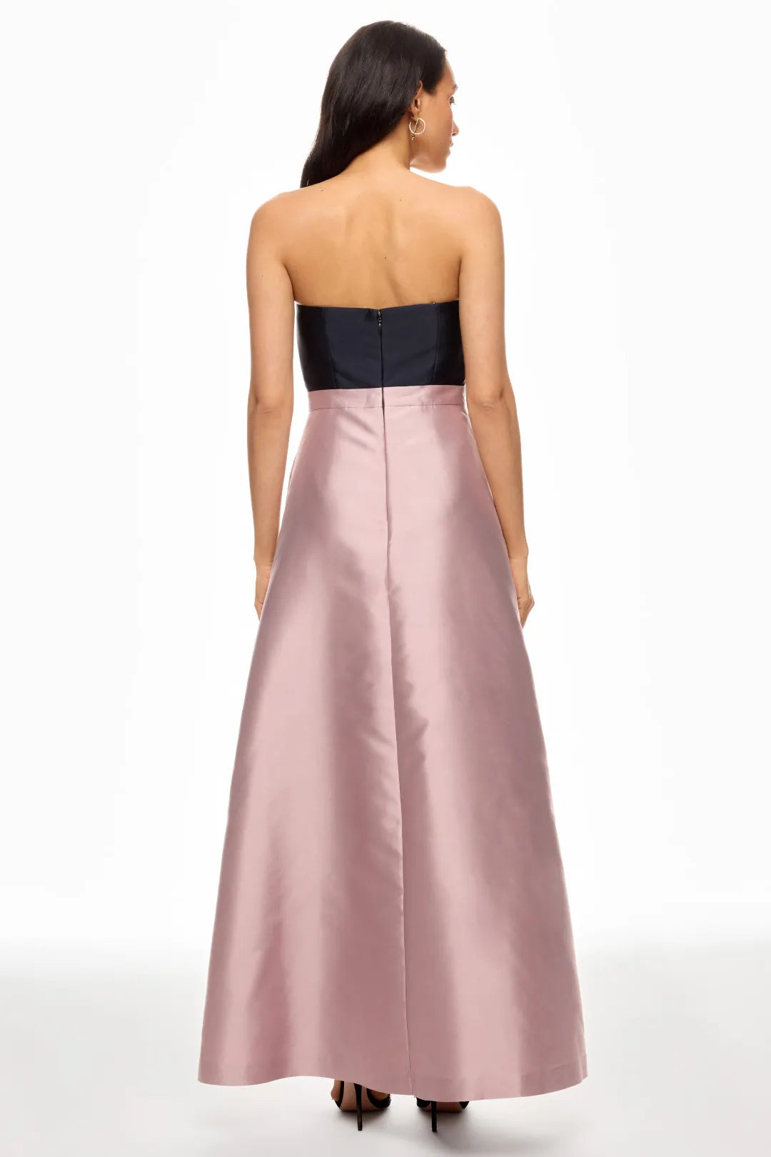 Chic A Line Strapless Sleeveless Two Tone Floor Length Plus Size Prom Dress