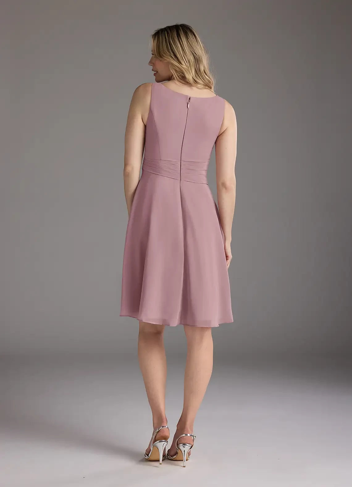 Chic A line Square Neck Sleeveless Zipper Back Knee Length Mother of the Bride Dress with Jacket