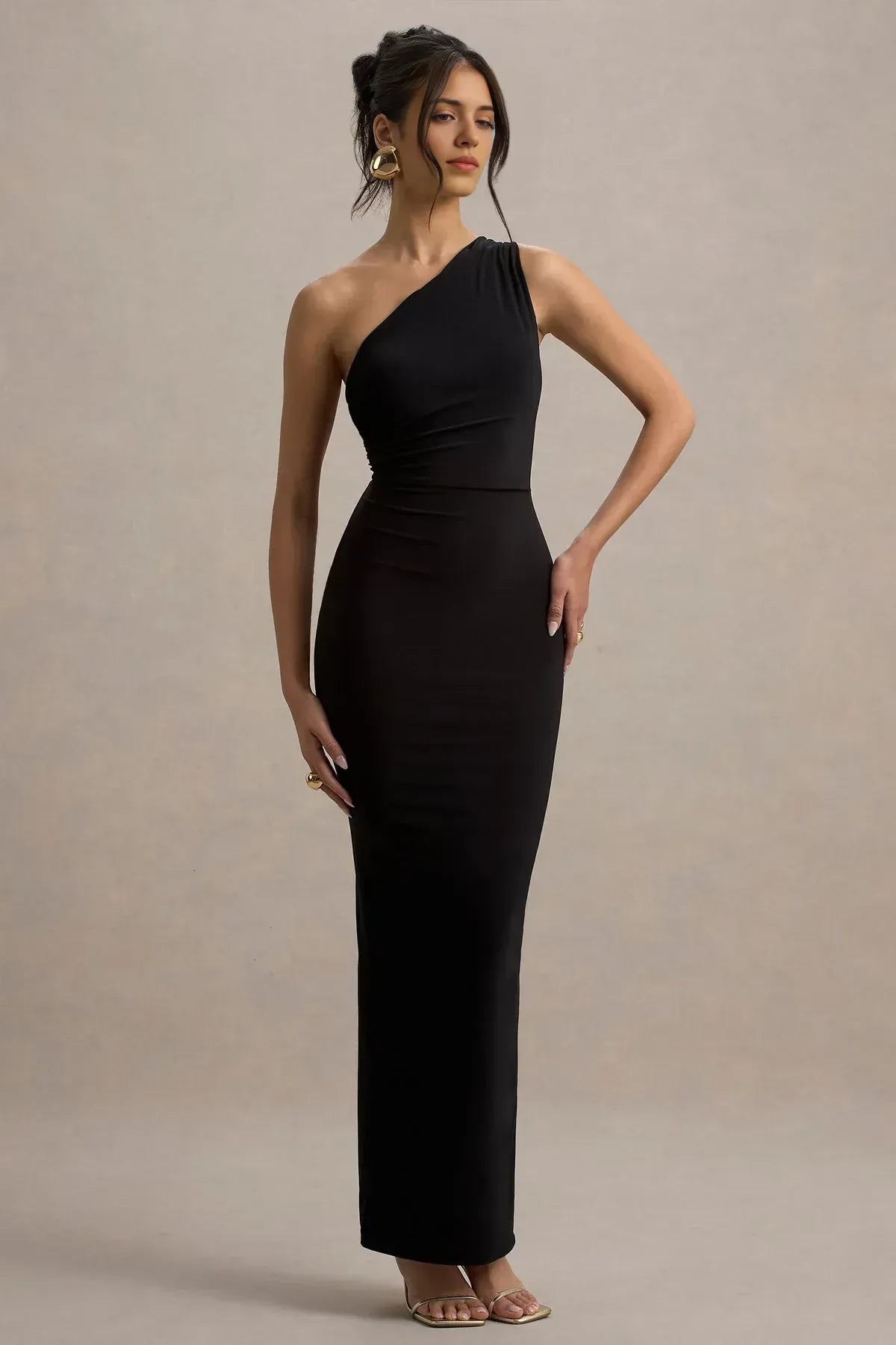 Chic Mermaid One Shoulder Sleeveless Tie Back Floor Length Evening Dress