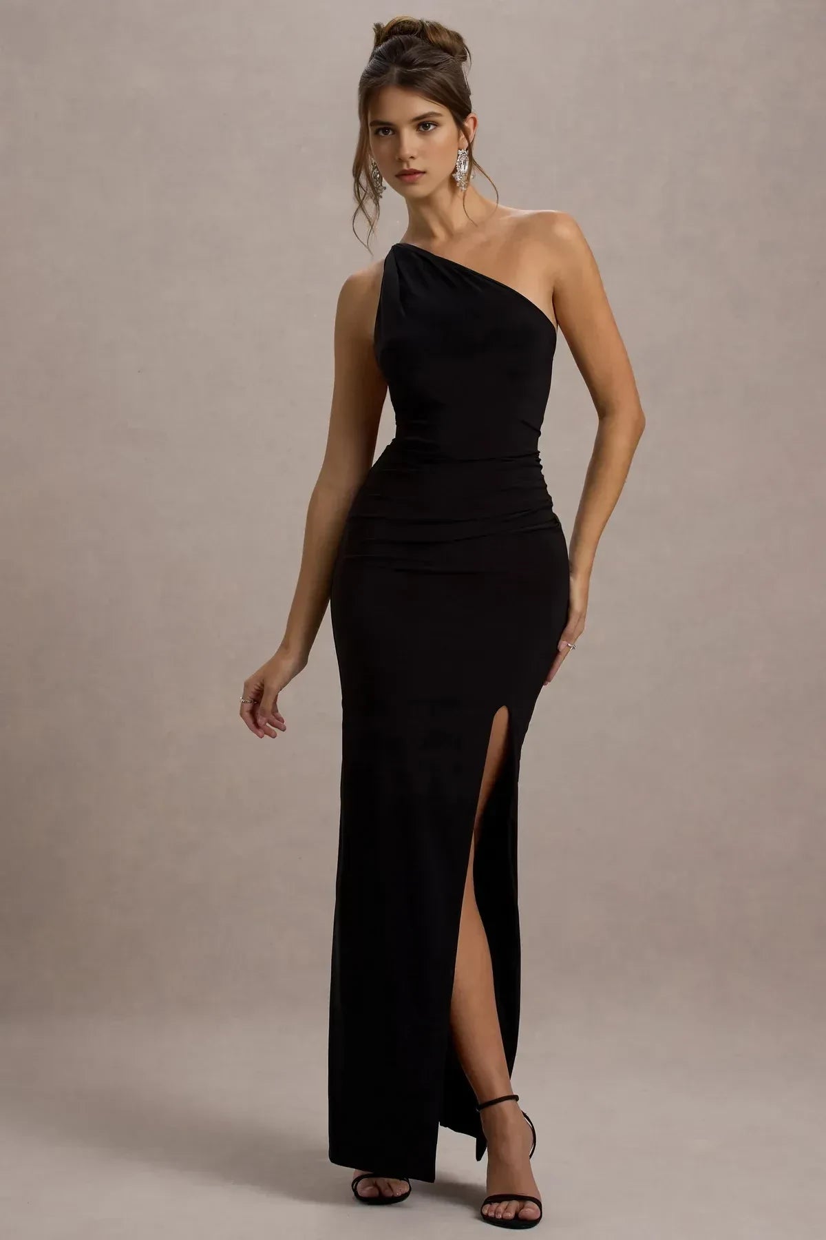 Chic Mermaid One Shoulder Sleeveless Tie Back Floor Length Evening Dress