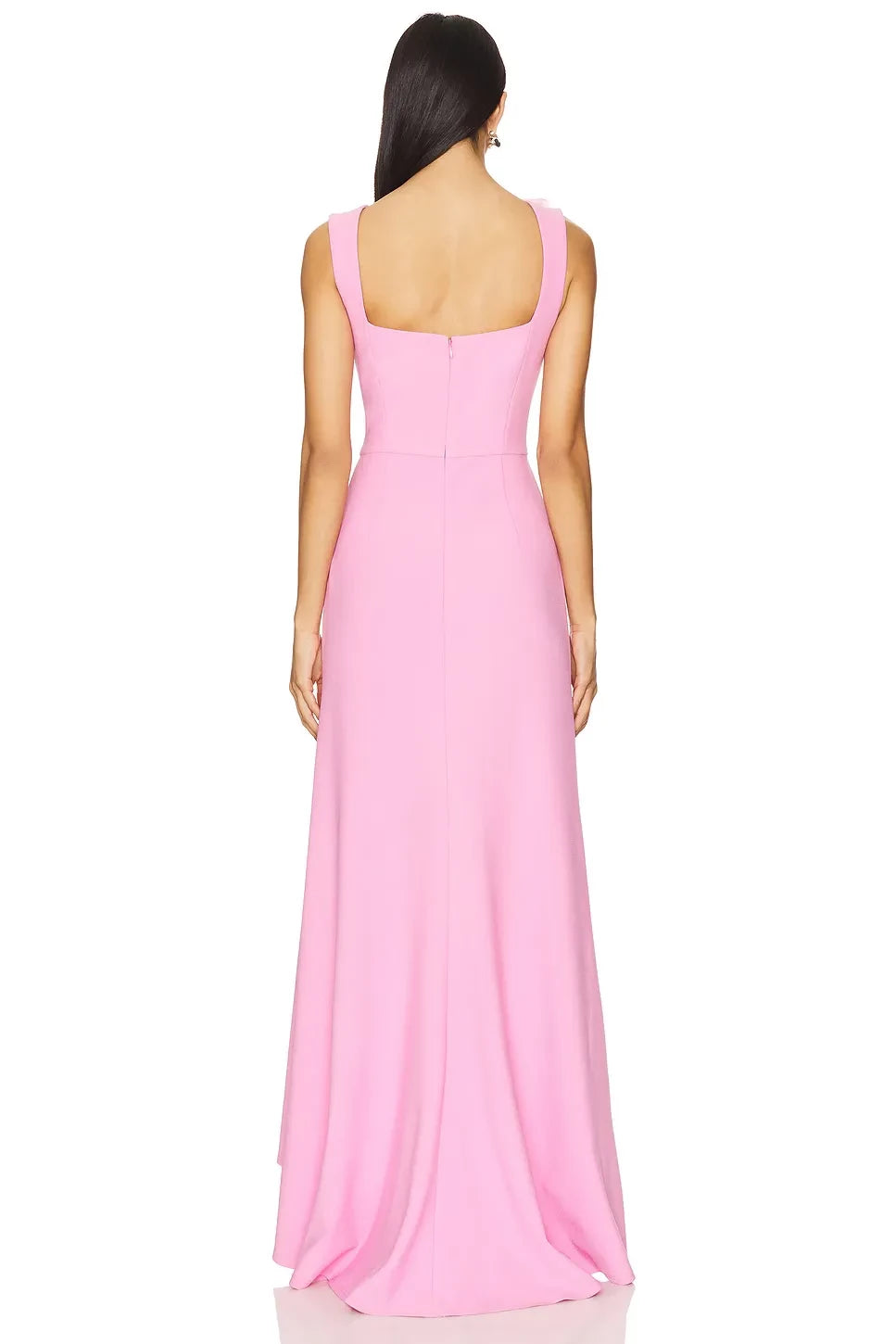 Chic Mermaid Square Neck Sleeveless Floral Detail Slit Front FloorLength Evening Dress