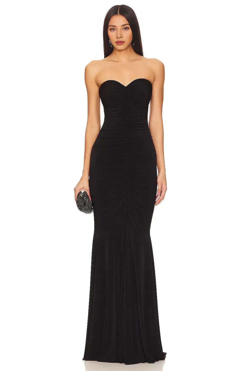 Chic Mermaid Strapless Sleeveless Zipper Back Floor Length Evening Dress