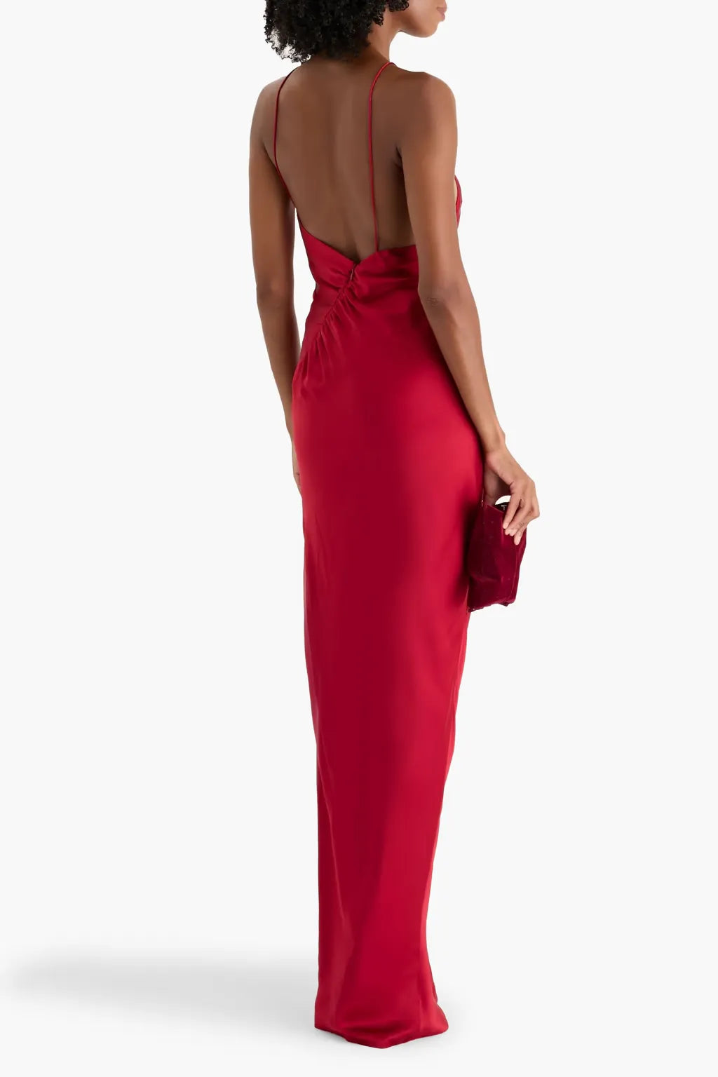 Chic Sheath Asymmetric Halter Sleeveless Open Back High Slit Floor Length Plus Size Evening Dress
