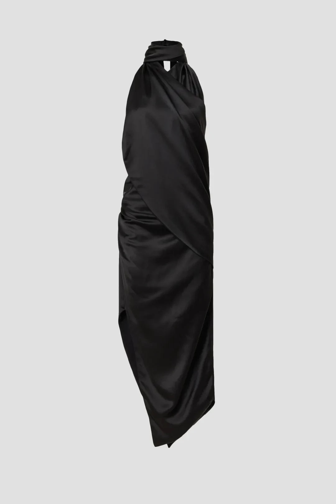 Chic Sheath Asymmetric Halter Neck Sleeveless Draped Asymmetric Hem Plus Size Prom Dress