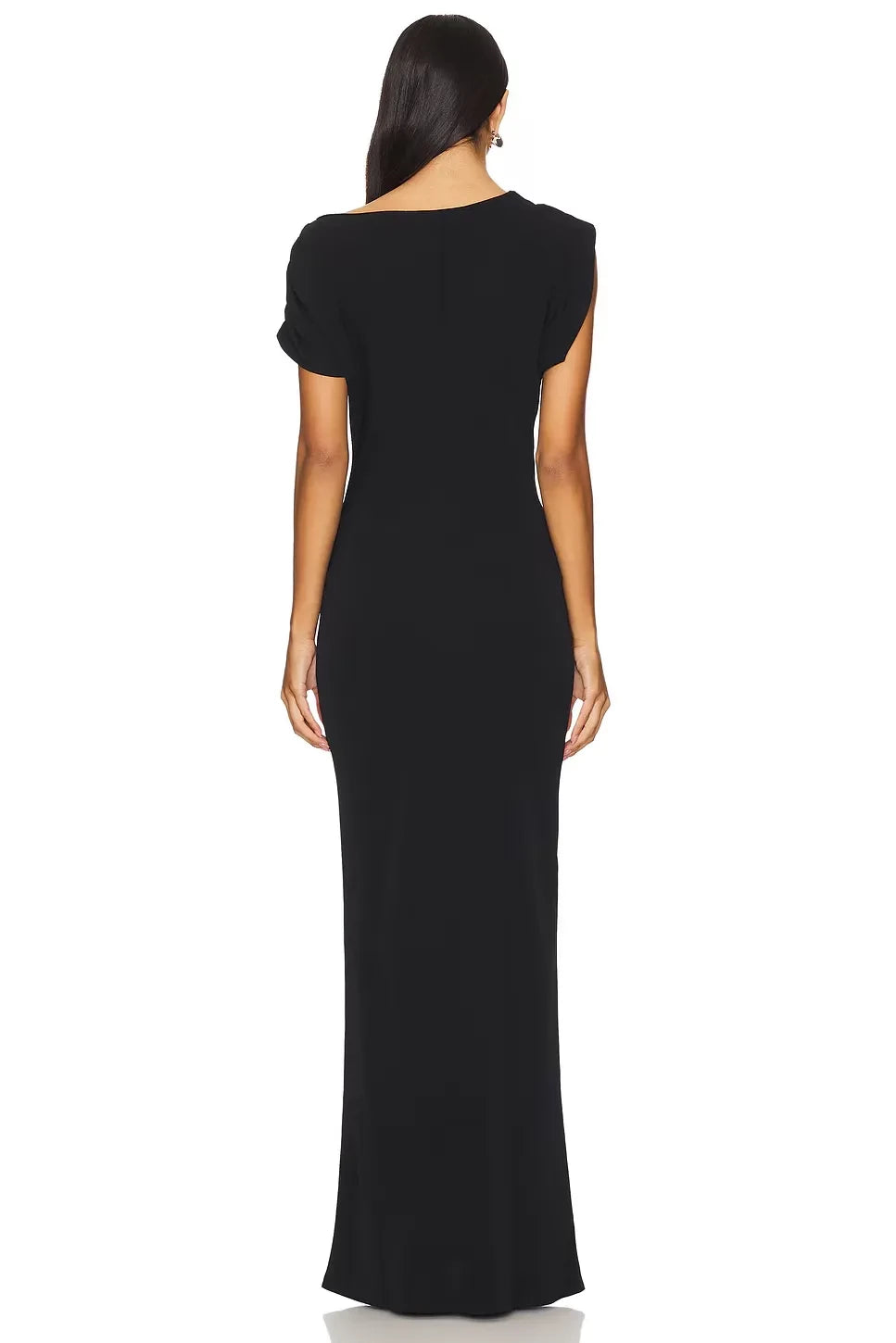 Chic Sheath Asymmetric Neck Cap Sleeve Zipper Back Floor Length Evening Dress