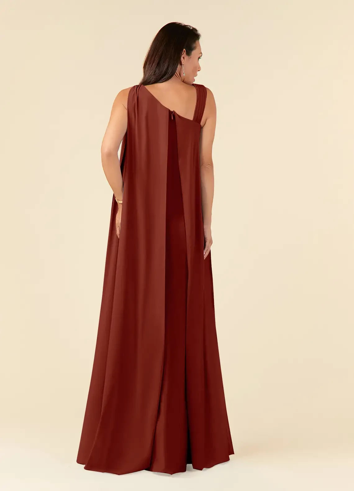 Chic Sheath Asymmetric Neck Sleeveless Back Zipper Floor Length Mother of the Bride Dress