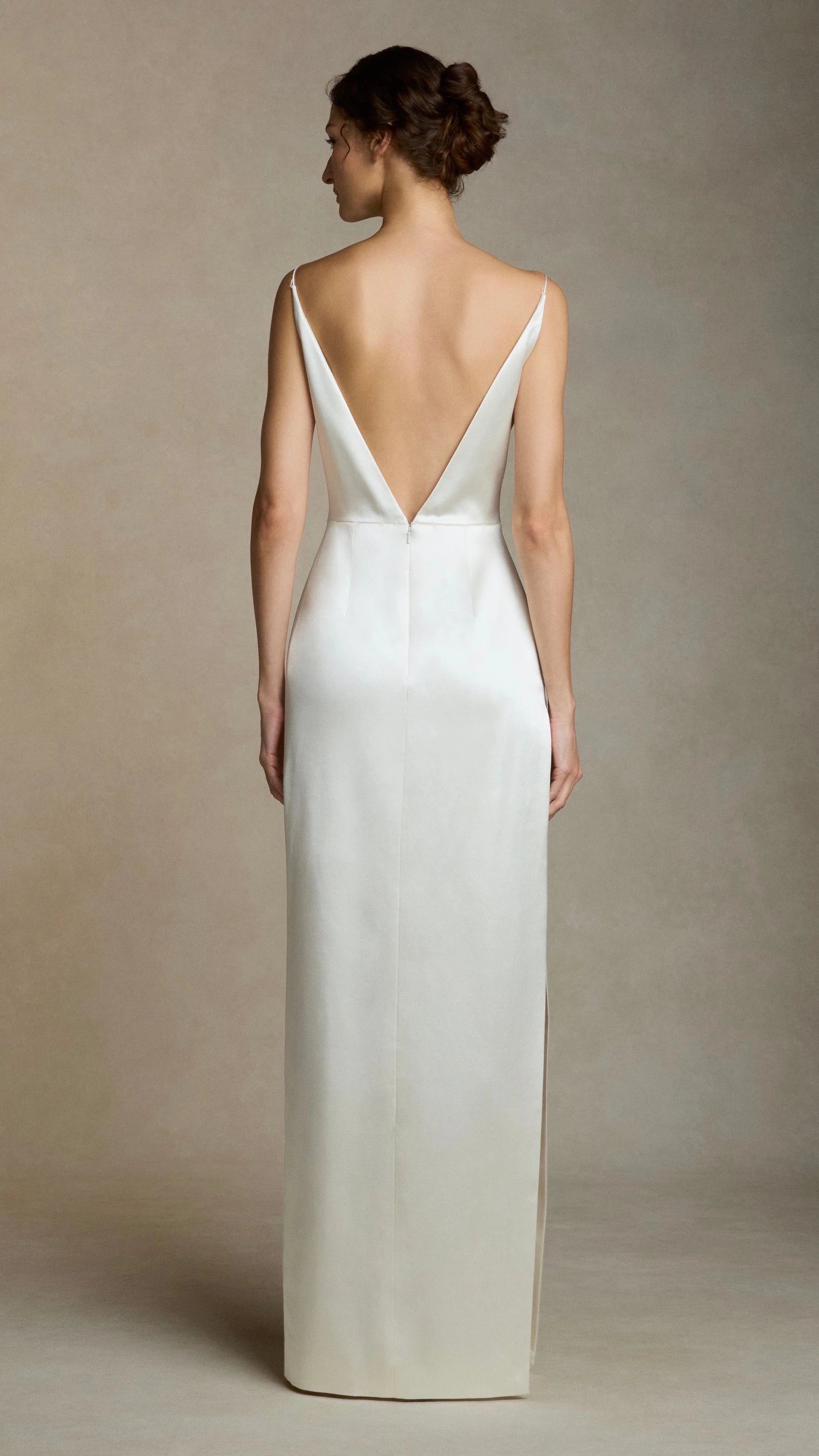 Chic Sheath Boat Neck Sleeveless Open Back Floor Length Wedding Dress