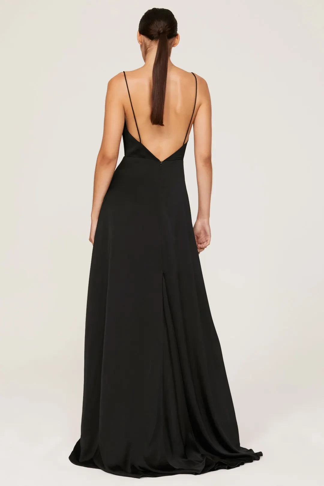 Chic Sheath Cowl Neck Sleeveless Open Back High Slit Floor Length Plus Size Prom Dress