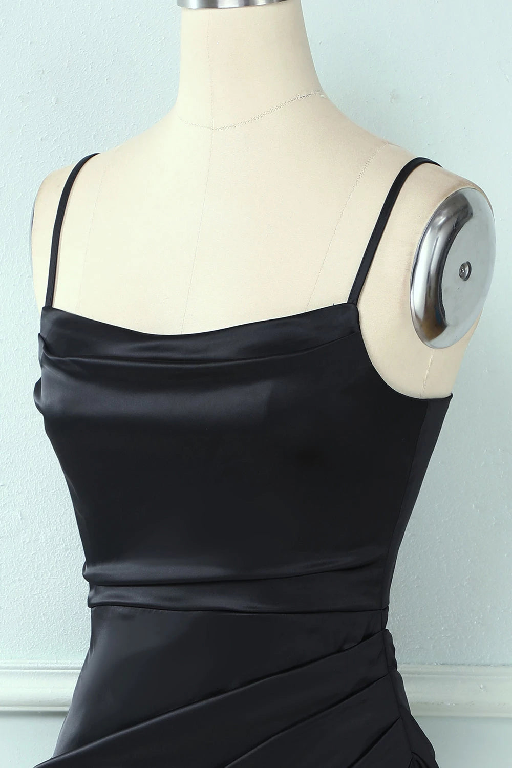 Chic Sheath Cowl Neck Spaghetti Strap Zipper Back Midi Cocktail Dress Homecoming Dress