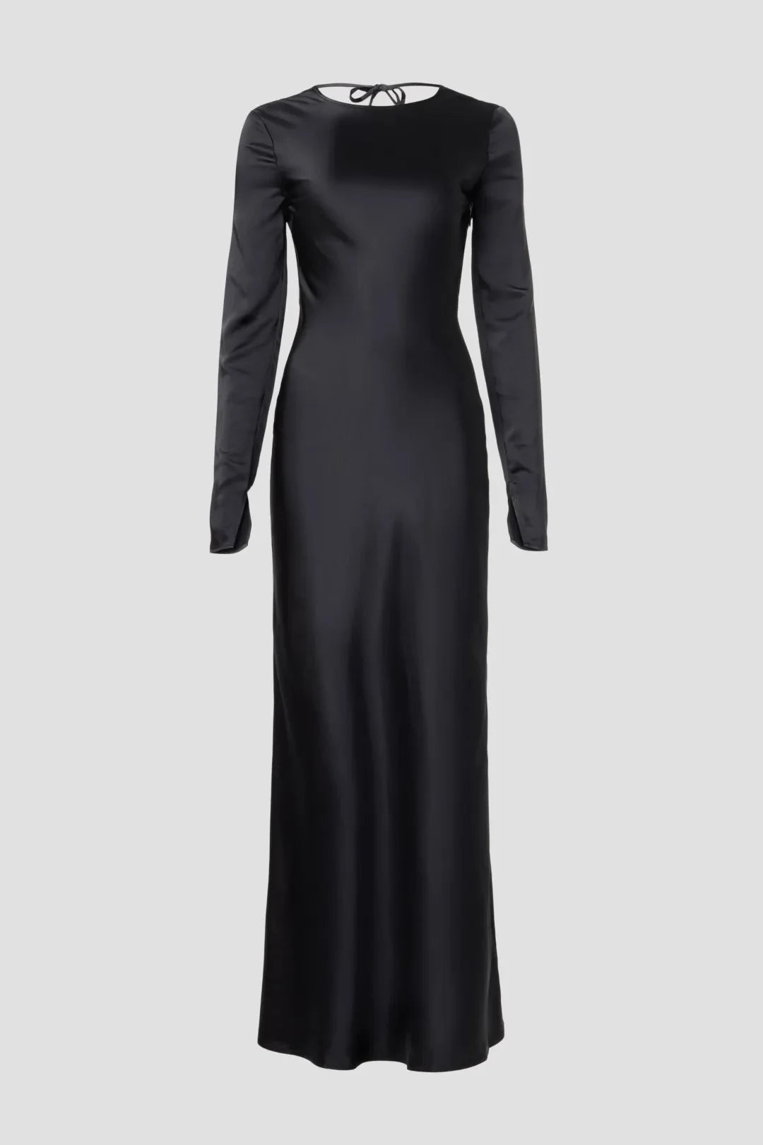 Chic Sheath Crew Neck Long Sleeve Open Back Floor Length Plus Size Prom Dress