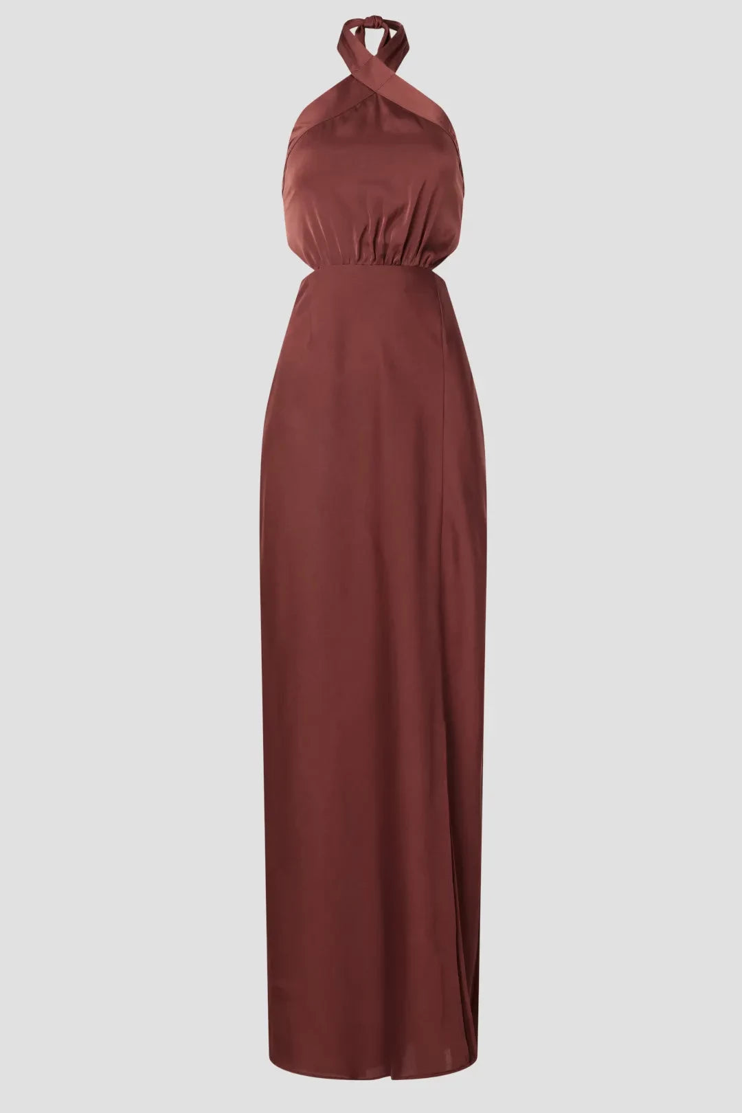 Chic Sheath Crisscross Halter Neck Sleeveless Cutout Back Floor Length Plus Size Prom Dress