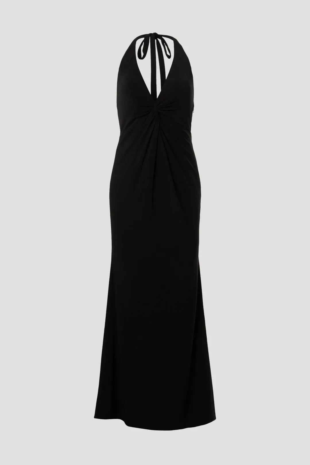 Chic Sheath Halter Neck Sleeveless Knot Back Floor Length Plus Size Prom Dress