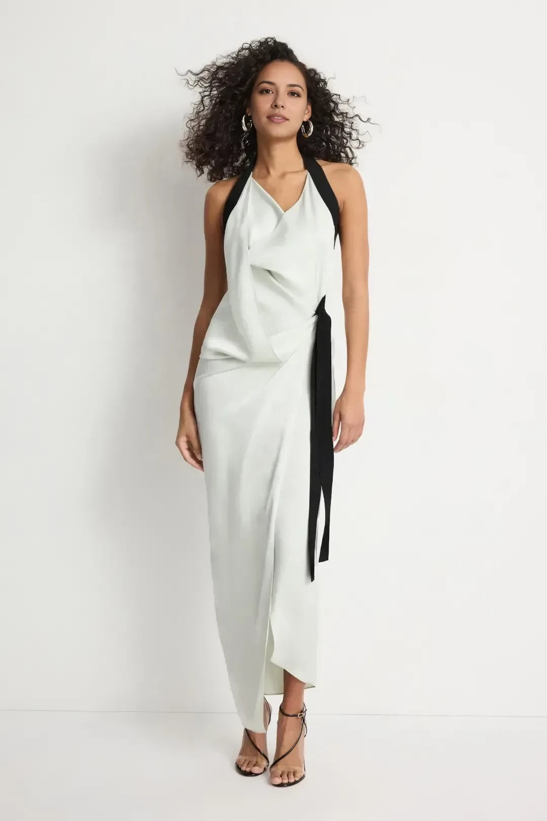 Chic Sheath Halter Neck Sleeveless Open Back Floor Length Plus Size Prom Dress