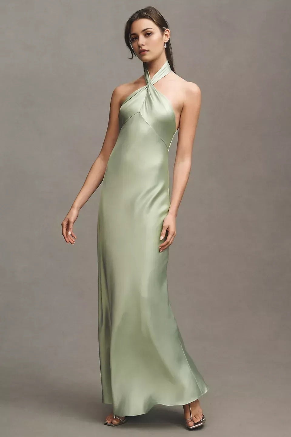 Chic Sheath Halter Sleeveless Open Back Floor Length Evening Dress