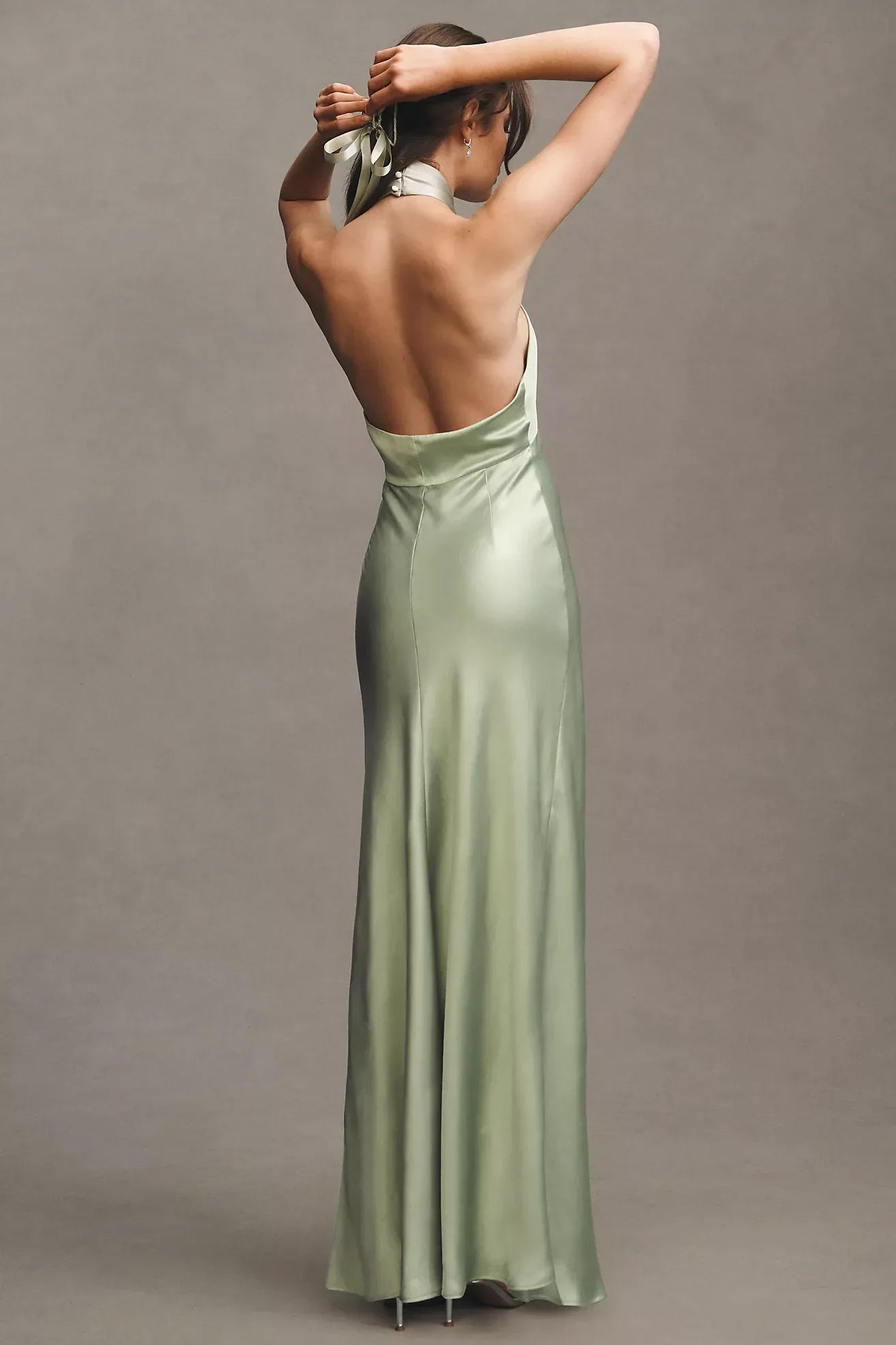 Chic Sheath Halter Sleeveless Open Back Floor Length Evening Dress