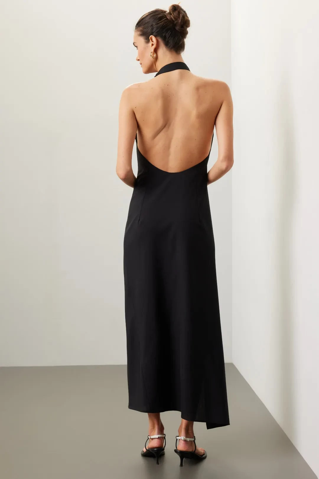 Chic Sheath High Neck Sleeveless Open Back Asymmetrical Hem Floor Length Plus Size Prom Dress