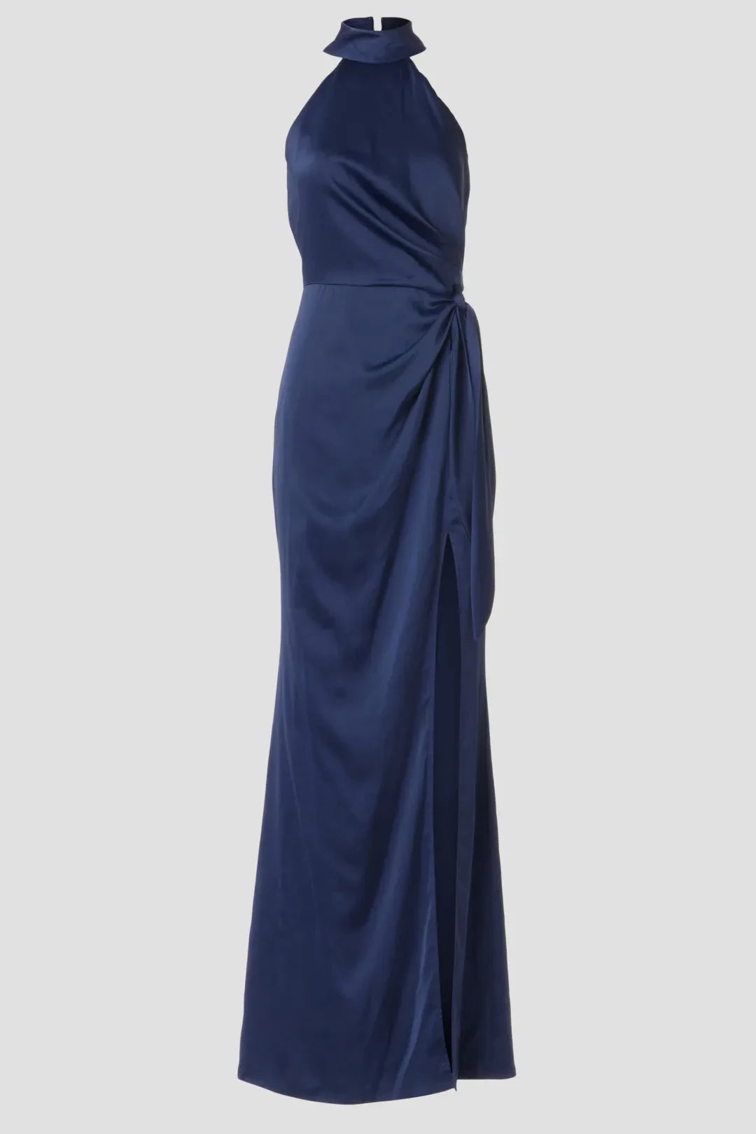 Chic Sheath High Neck Sleeveless Side Tie Floor Length Plus Size Prom Dress