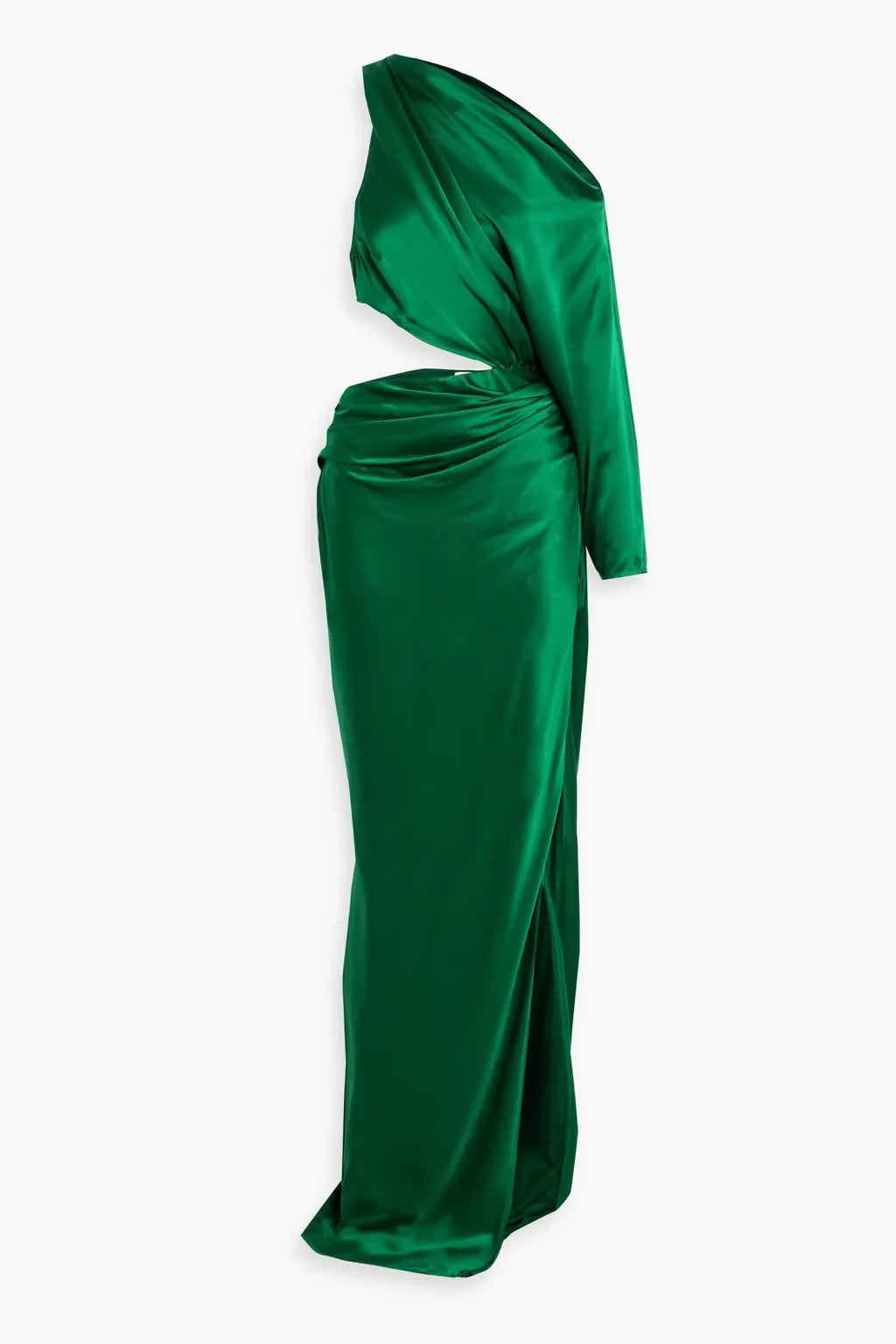 Chic Sheath One Shoulder Cutout Waist High Slit Floor Length Plus Size Evening Dress