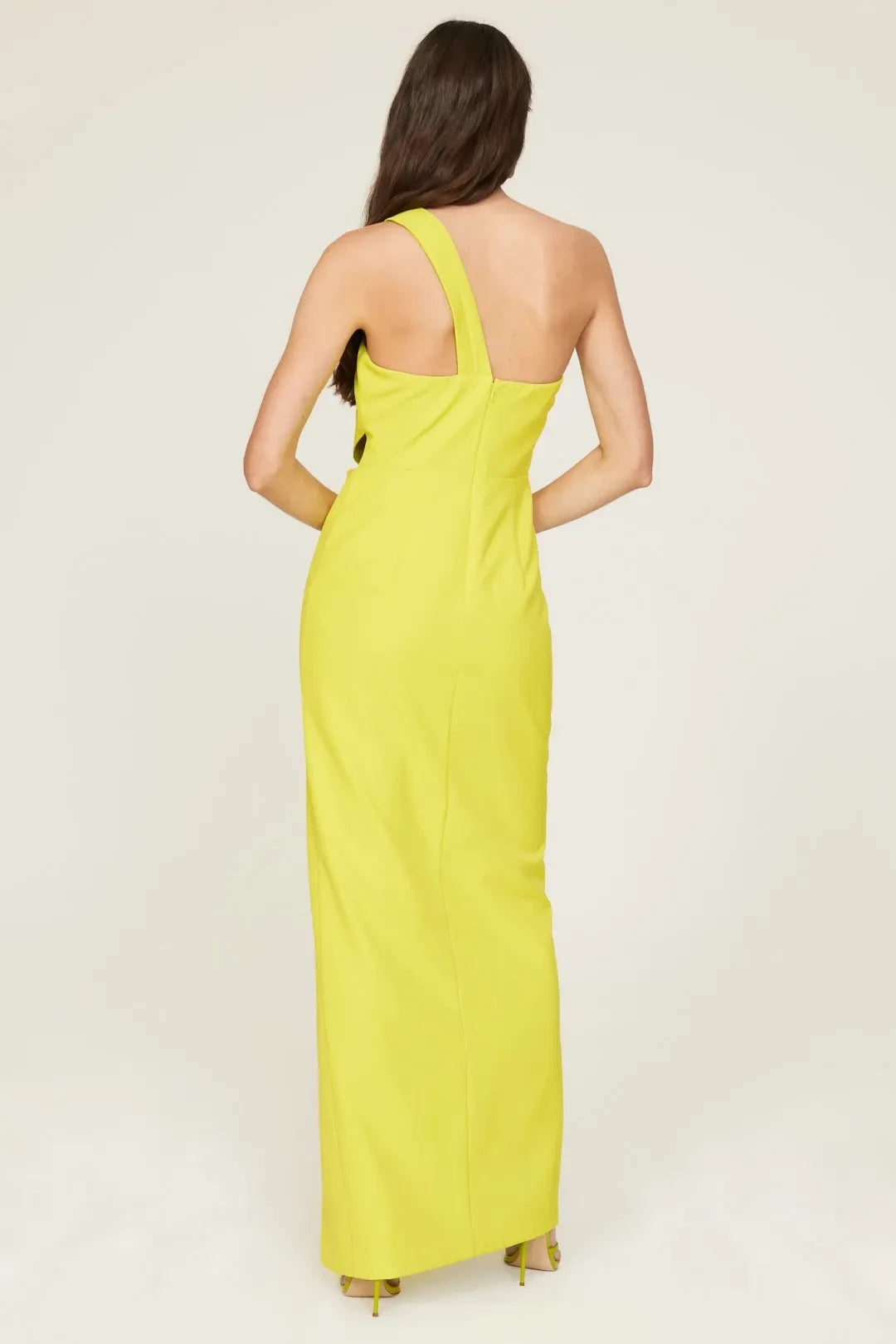 Chic Sheath One Shoulder Cutout Waist High Slit Floor Length Plus Size Prom Dress