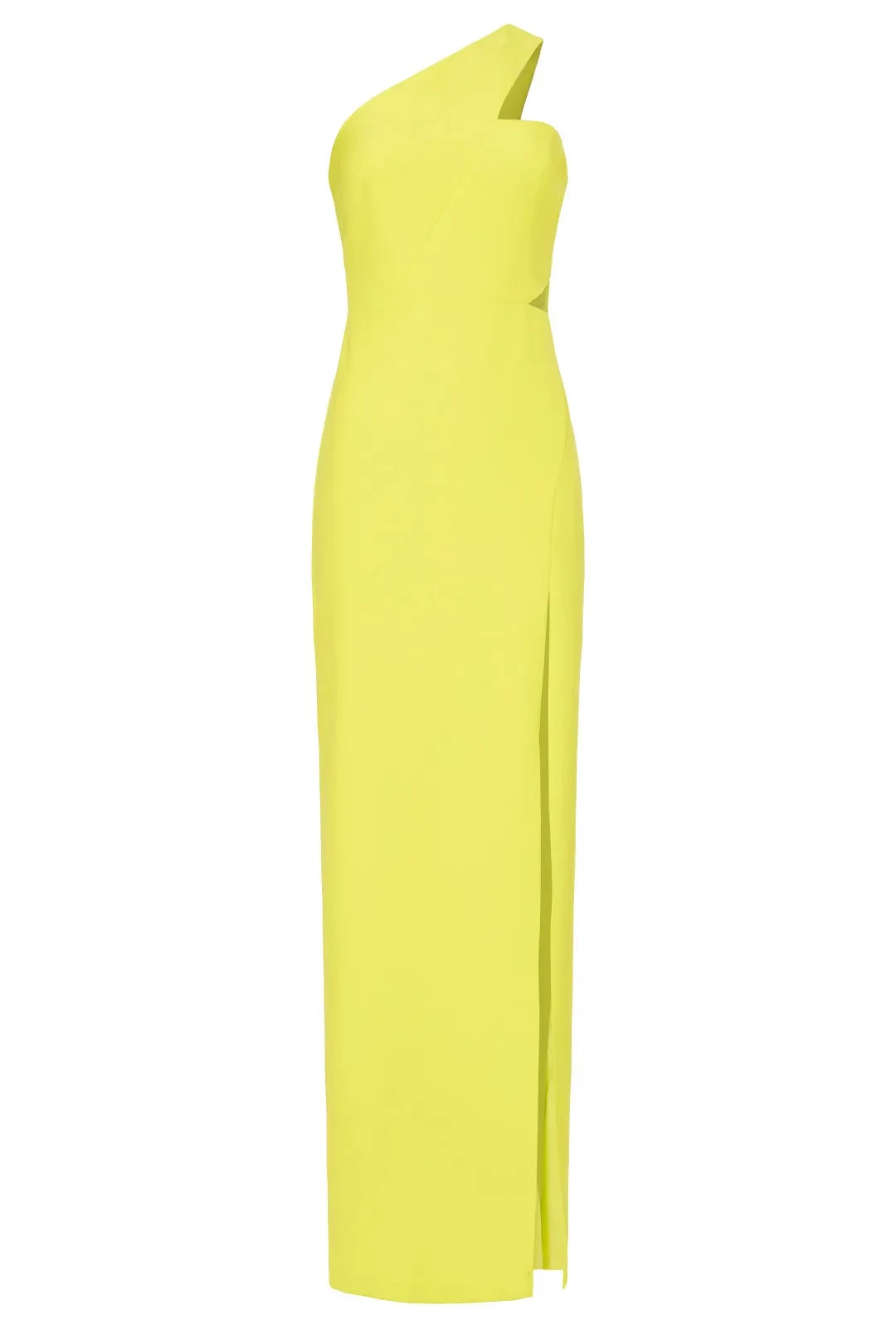 Chic Sheath One Shoulder Cutout Waist High Slit Floor Length Plus Size Prom Dress