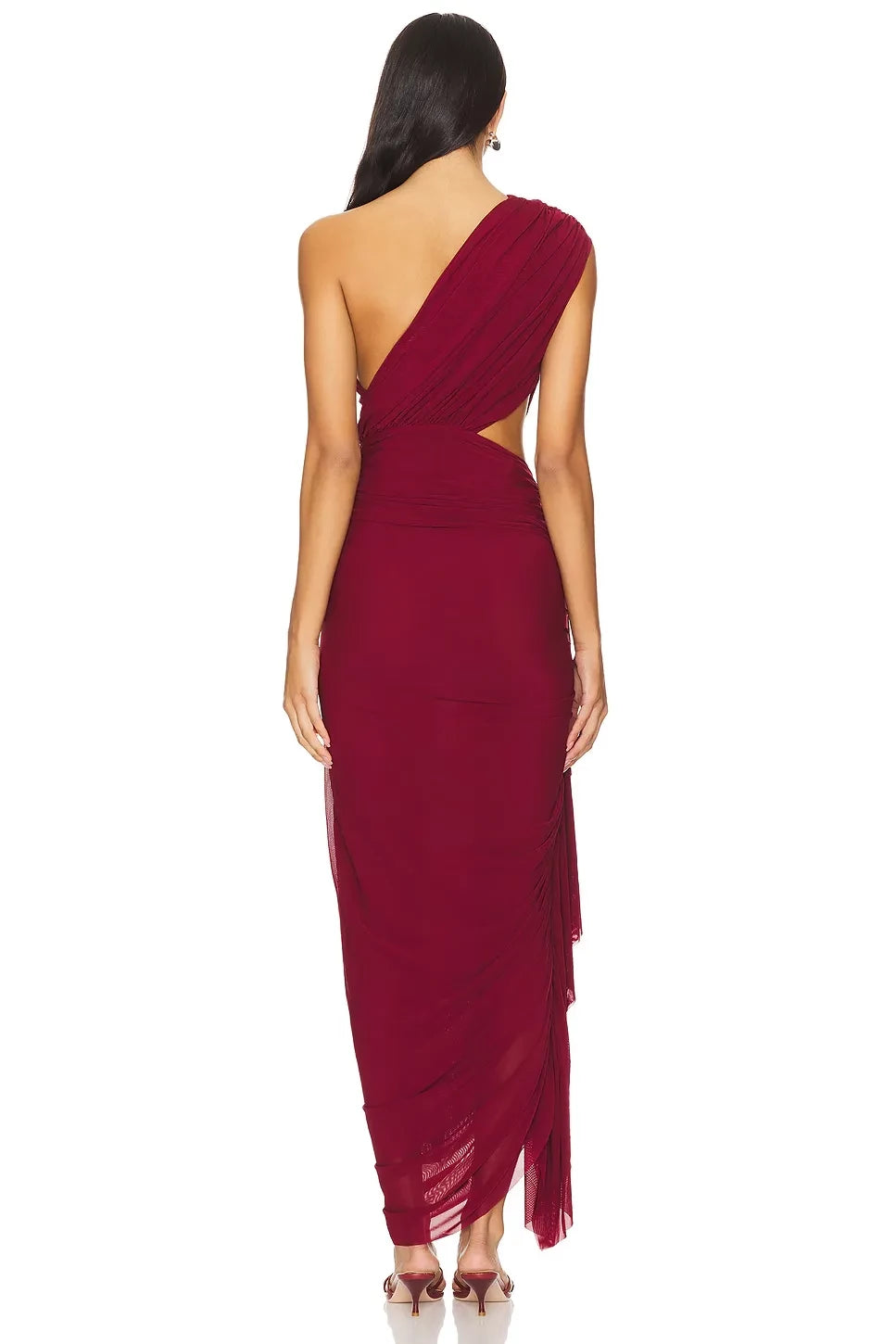Chic Sheath One Shoulder Sleeveless Cut Out Back Floor Length Evening Dress
