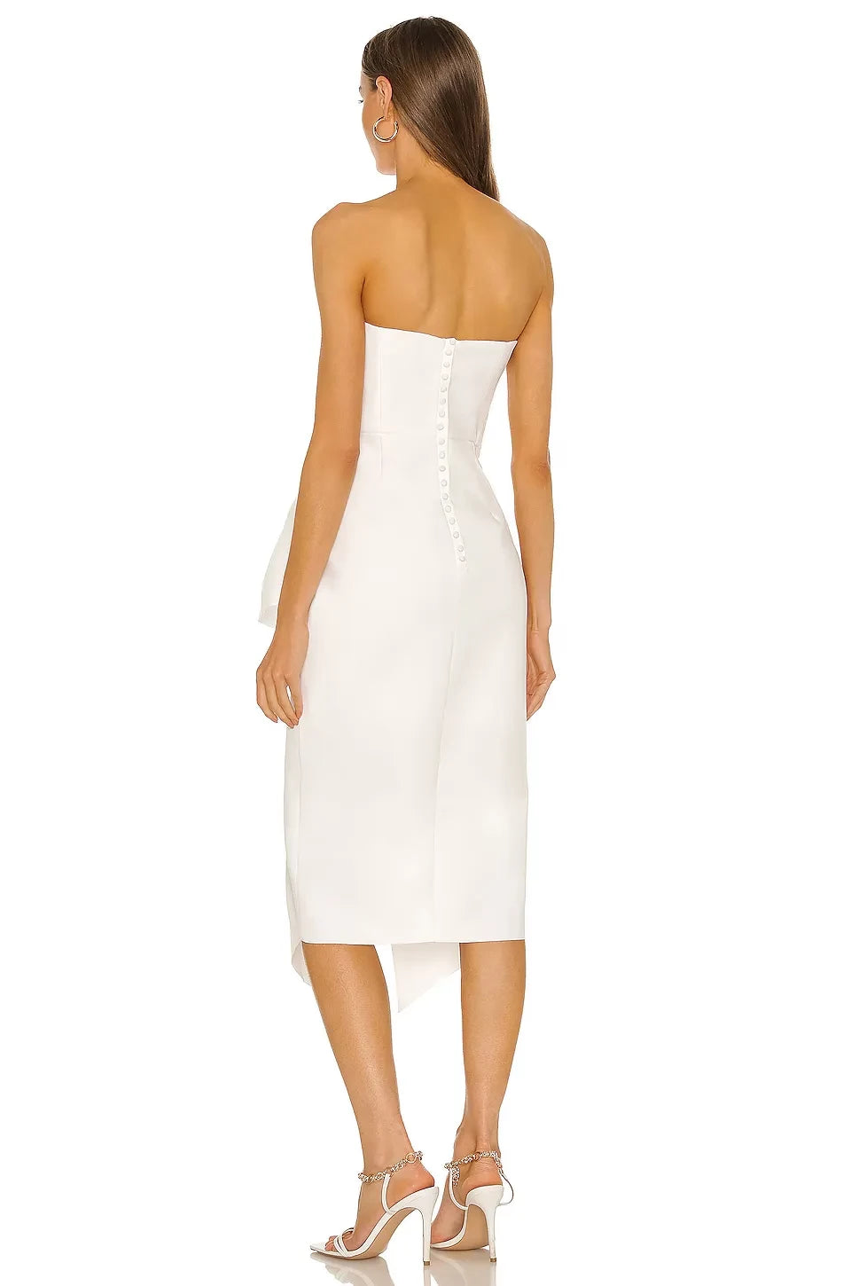 Chic Sheath One Shoulder Sleeveless Ruffled Asymmetric Midi Length Evening Dress