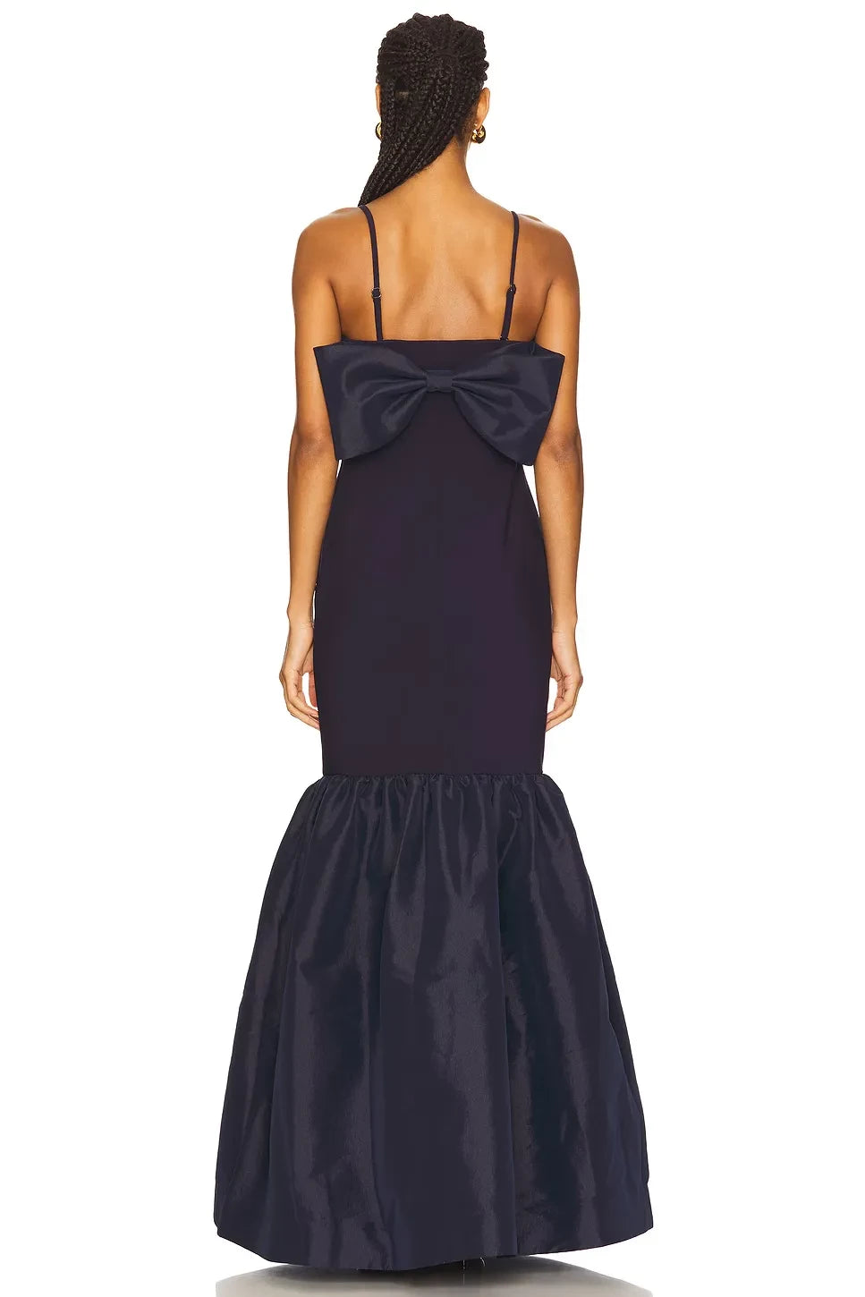 Chic Sheath Spaghetti Strap Bow Back Mermaid Length Evening Dress