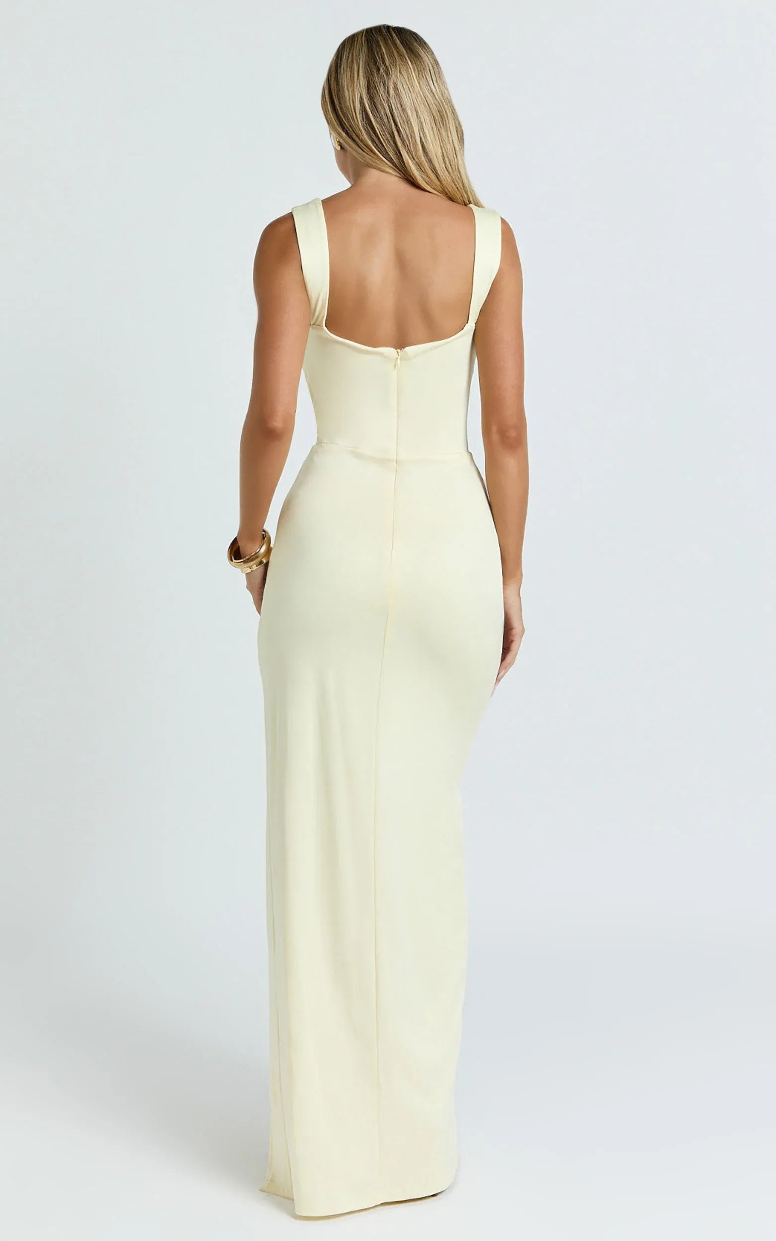 Chic Sheath Square Neck Sleeveless Open Back Floor Length Plus Size Evening Dress