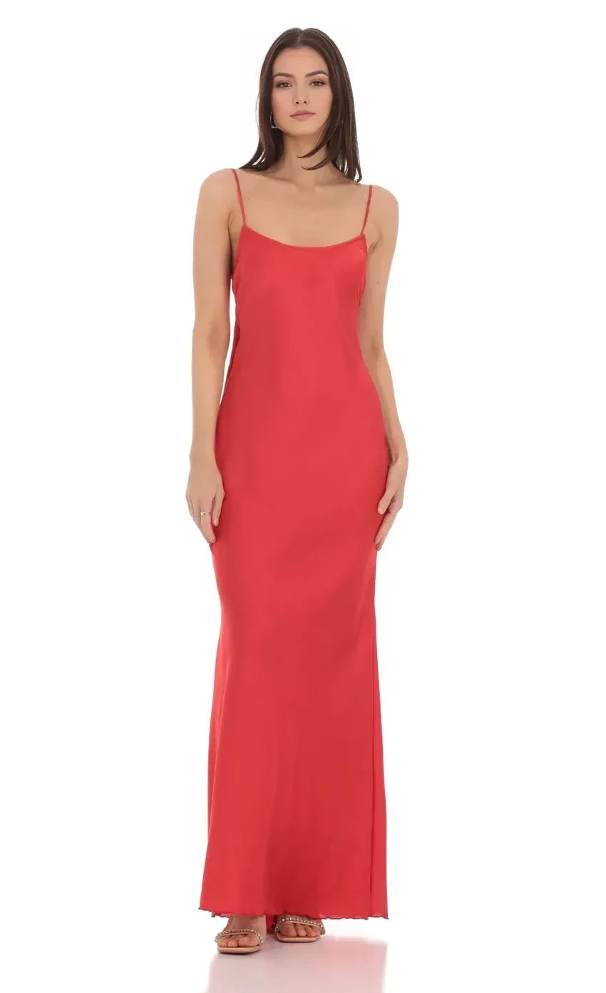 Chic Sheath Square Neck Spaghetti Strap Bow Back Floor Length Evening Dress