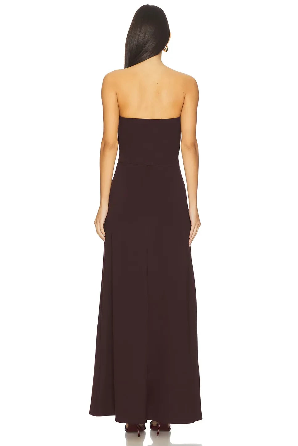 Chic Sheath Sleeveless Strapless Ruched Front Floor Length Prom Dress