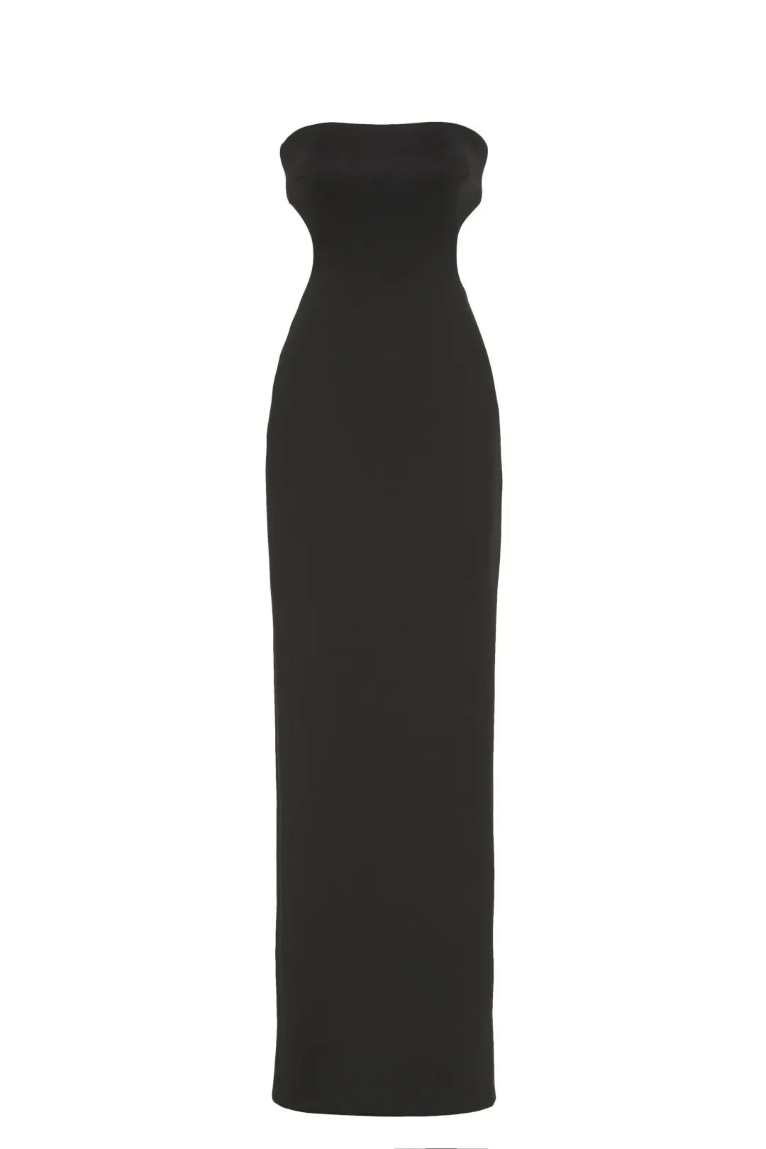 Chic Sheath Strapless Sleeveless Cutout Waist High Slit Floor Length Plus Size Prom Dress