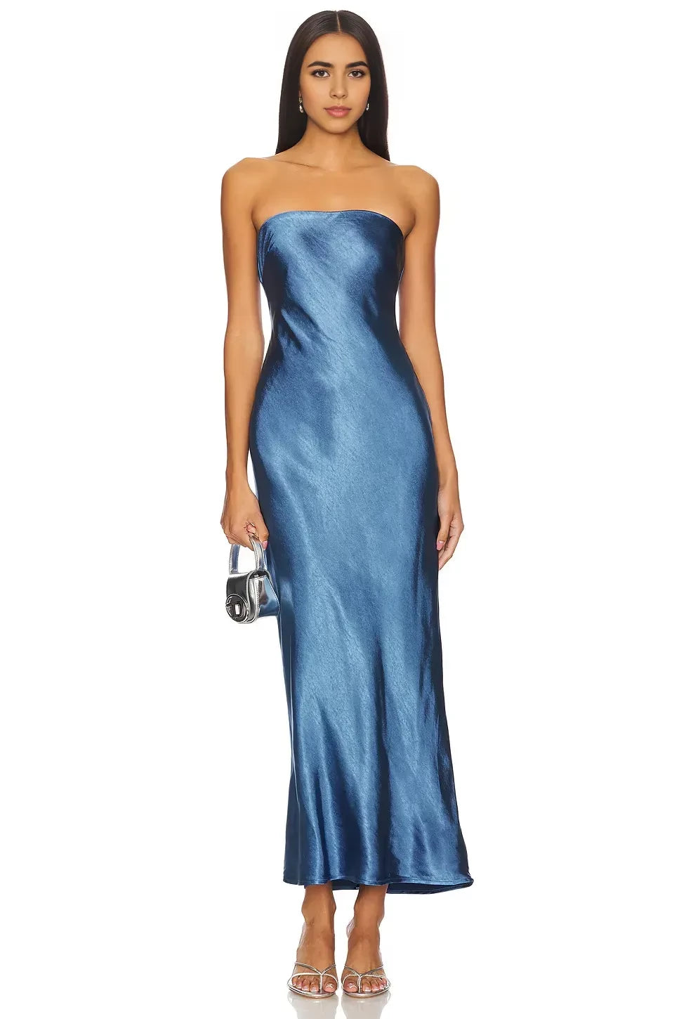 Chic Sheath Strapless Sleeveless Zipper Back Floor Length Evening Dress