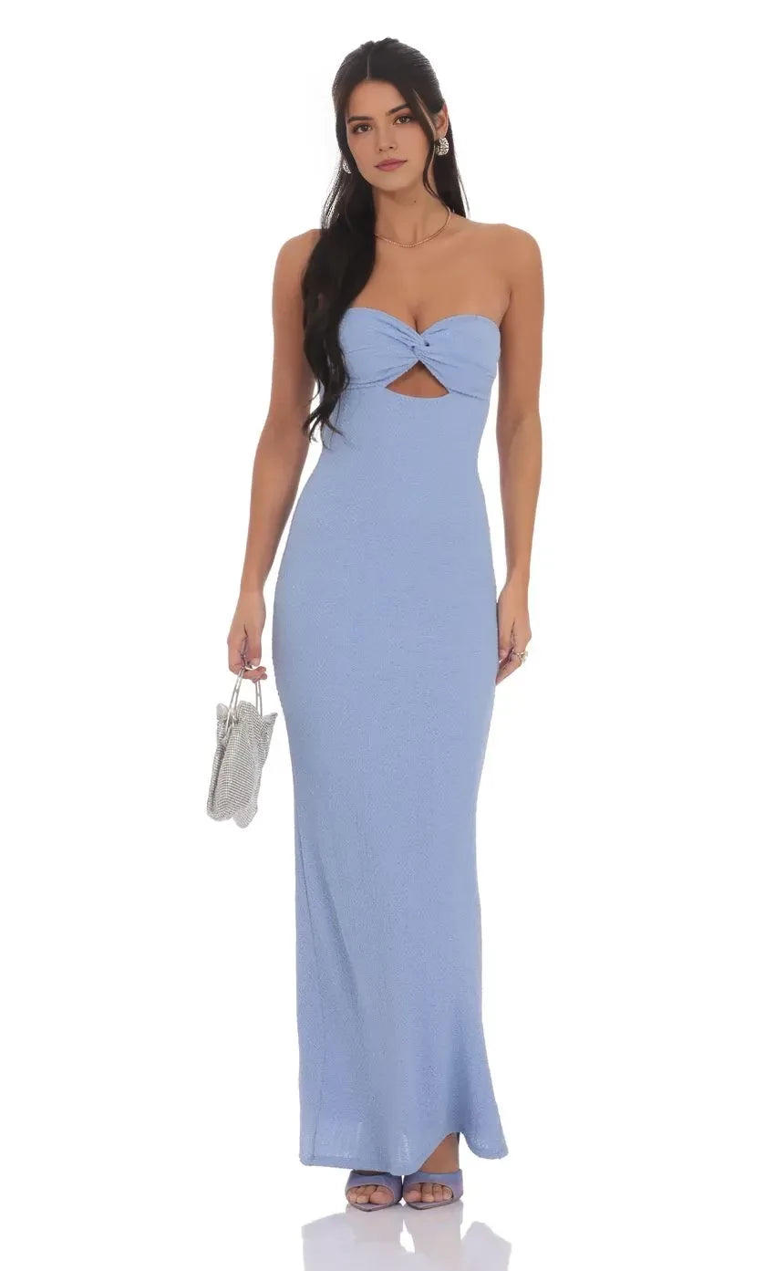 Chic Sheath Strapless Sleeveless Plain Back Floor Length Evening Dress