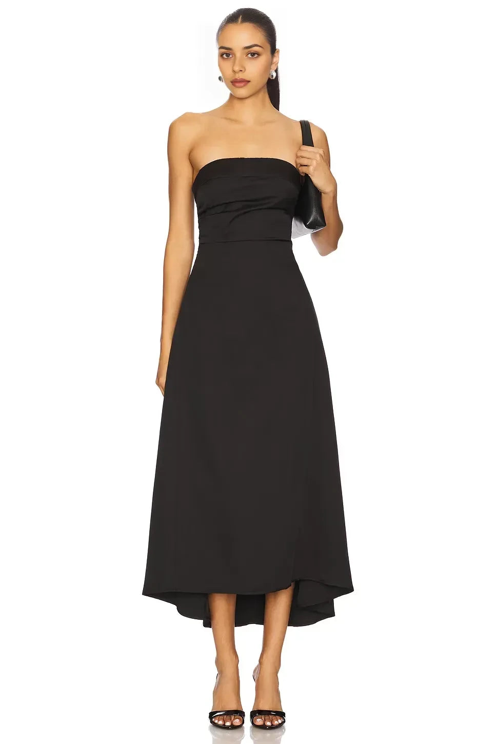 Chic Sheath Strapless Sleeveless Zipper Back High Low Evening Dress