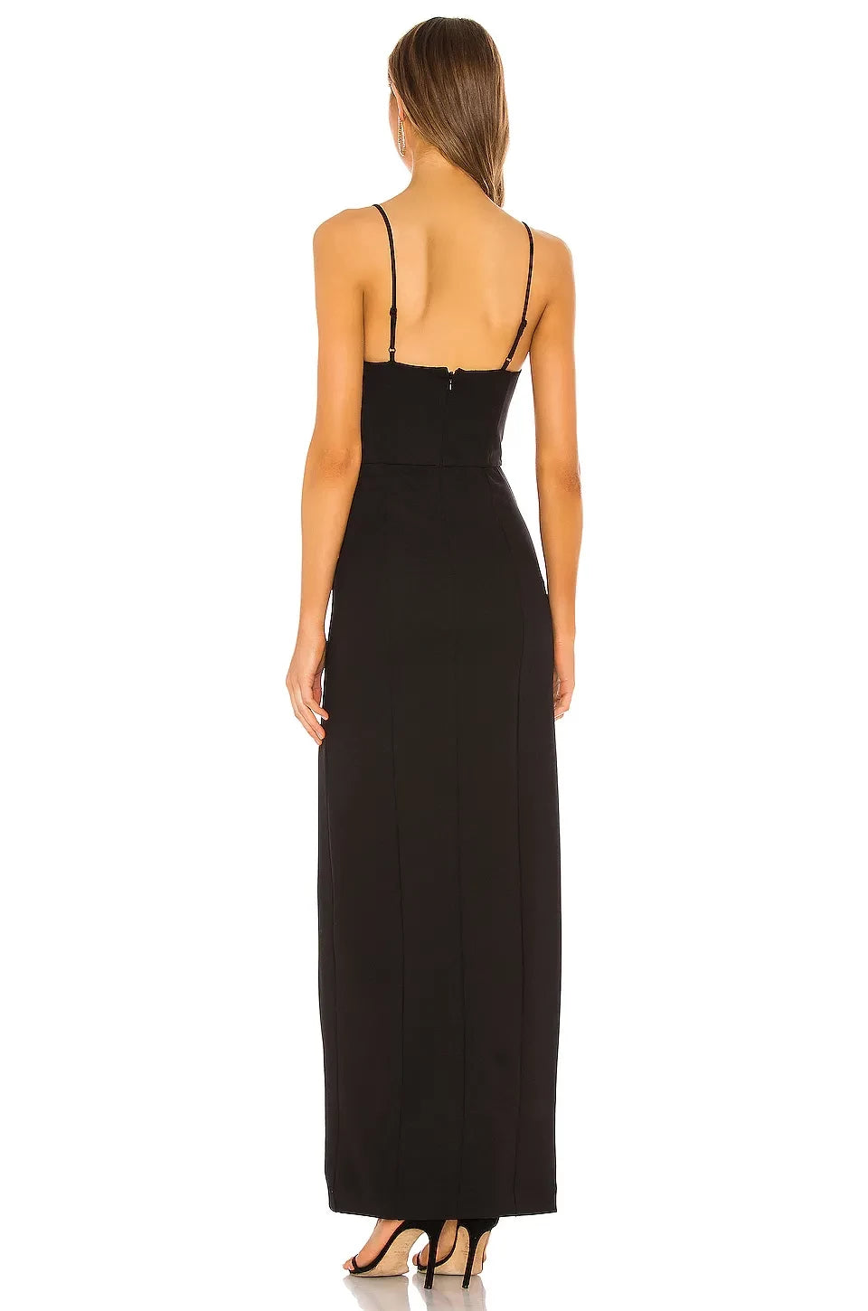 Chic Sheath Strapless Spaghetti Strap High Slit Floor Length Evening Dress