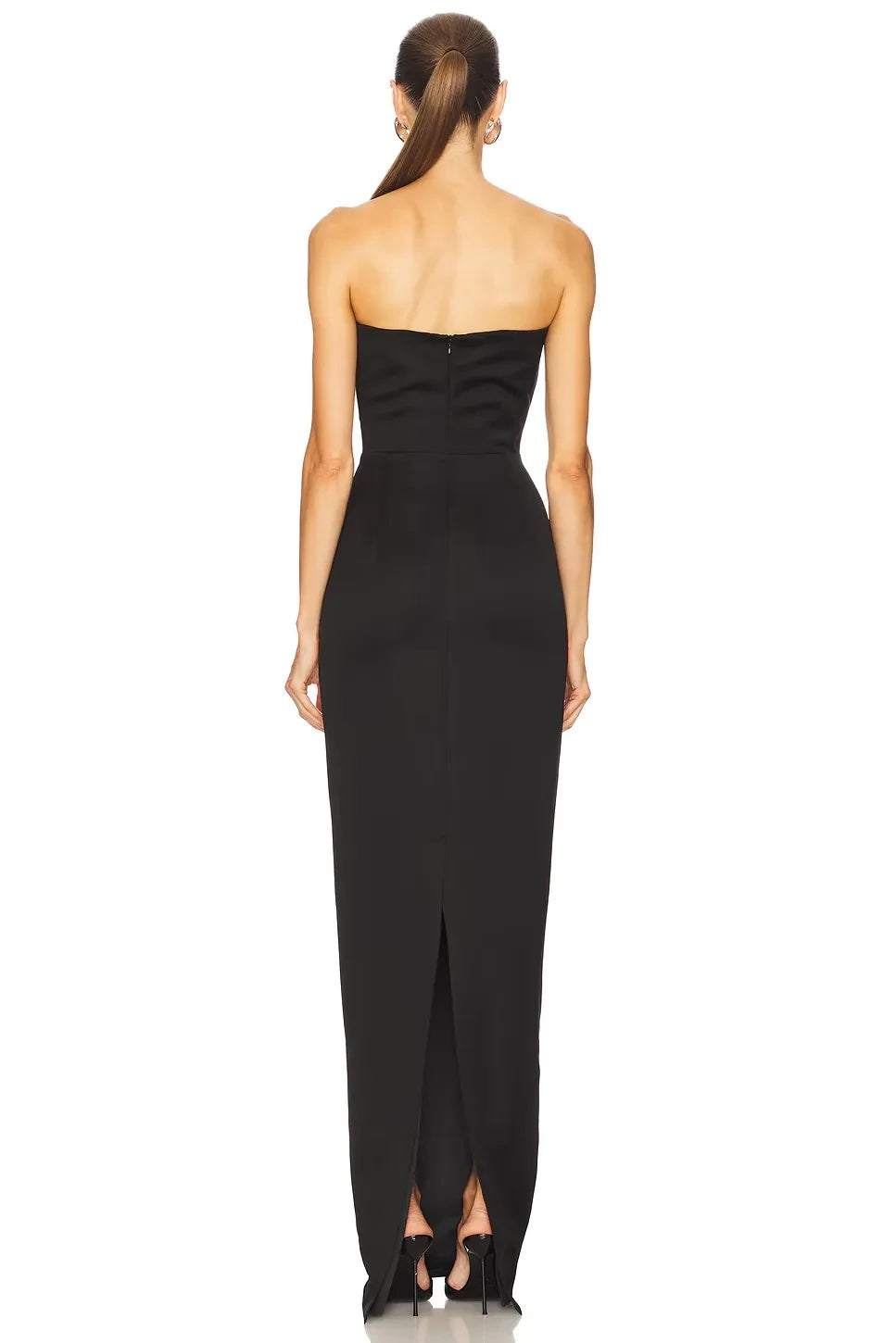 Chic Sheath Strapless Two Tone Sleeveless Zipper Back Floor Length Evening Dress