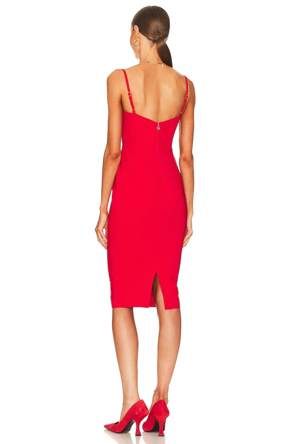 Chic Sheath Sweetheart Neck Sleeveless Zipper Back Midi Length Evening Dress