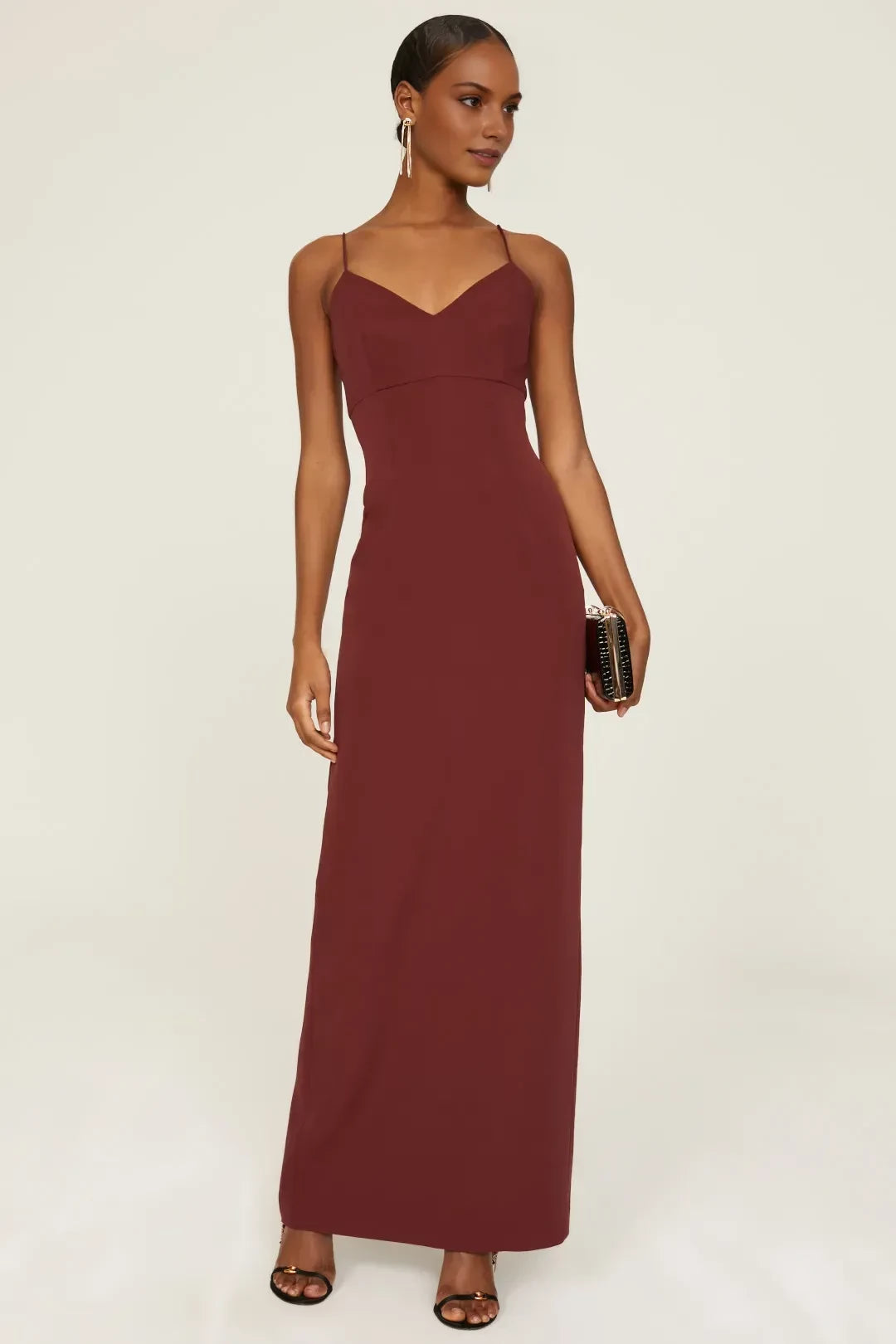 Chic Sheath V Neck Sleeveless Open Back High Slit Floor Length Plus Size Prom Dress