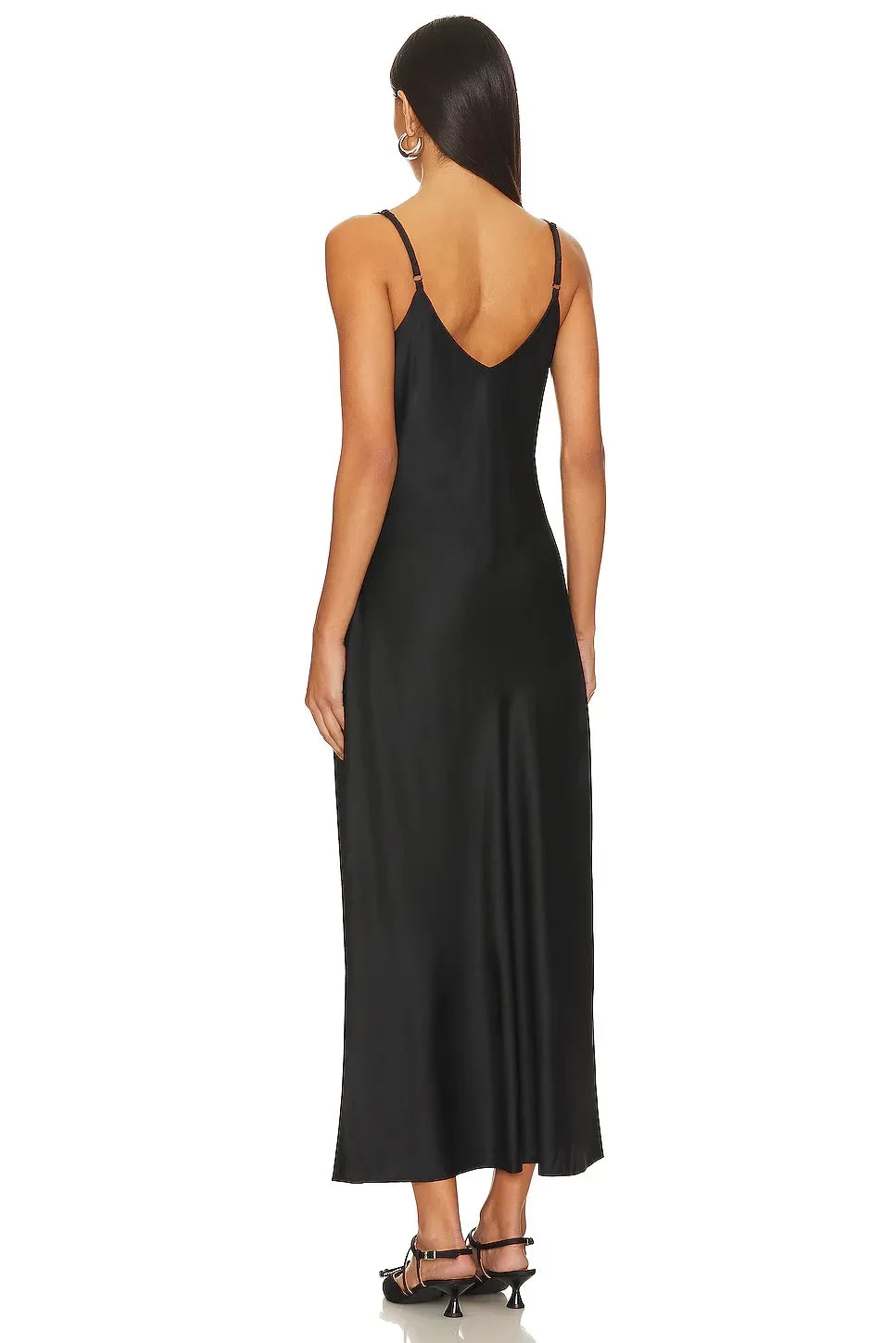 Chic Sheath V Neck Sleeveless Open Back Midi Length Evening Dress