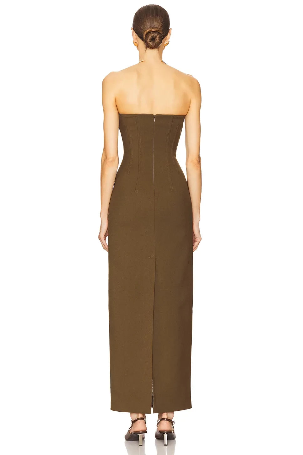 Classic Sheath Strapless Sleeveless Zipper Back Floor Length Evening Dress