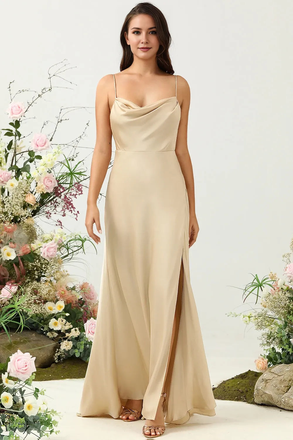 Cowl Sleeveless Sheath Classic Off the shoulder Floor Length Prom Dress Hot Sale For Ladies