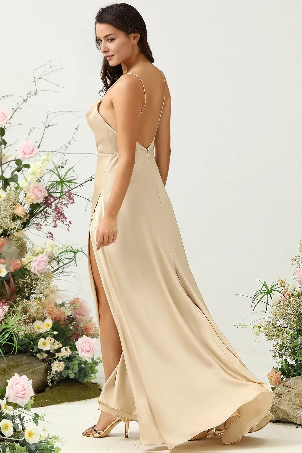 Cowl Sleeveless Sheath Classic Off the shoulder Floor Length Prom Dress Hot Sale For Ladies