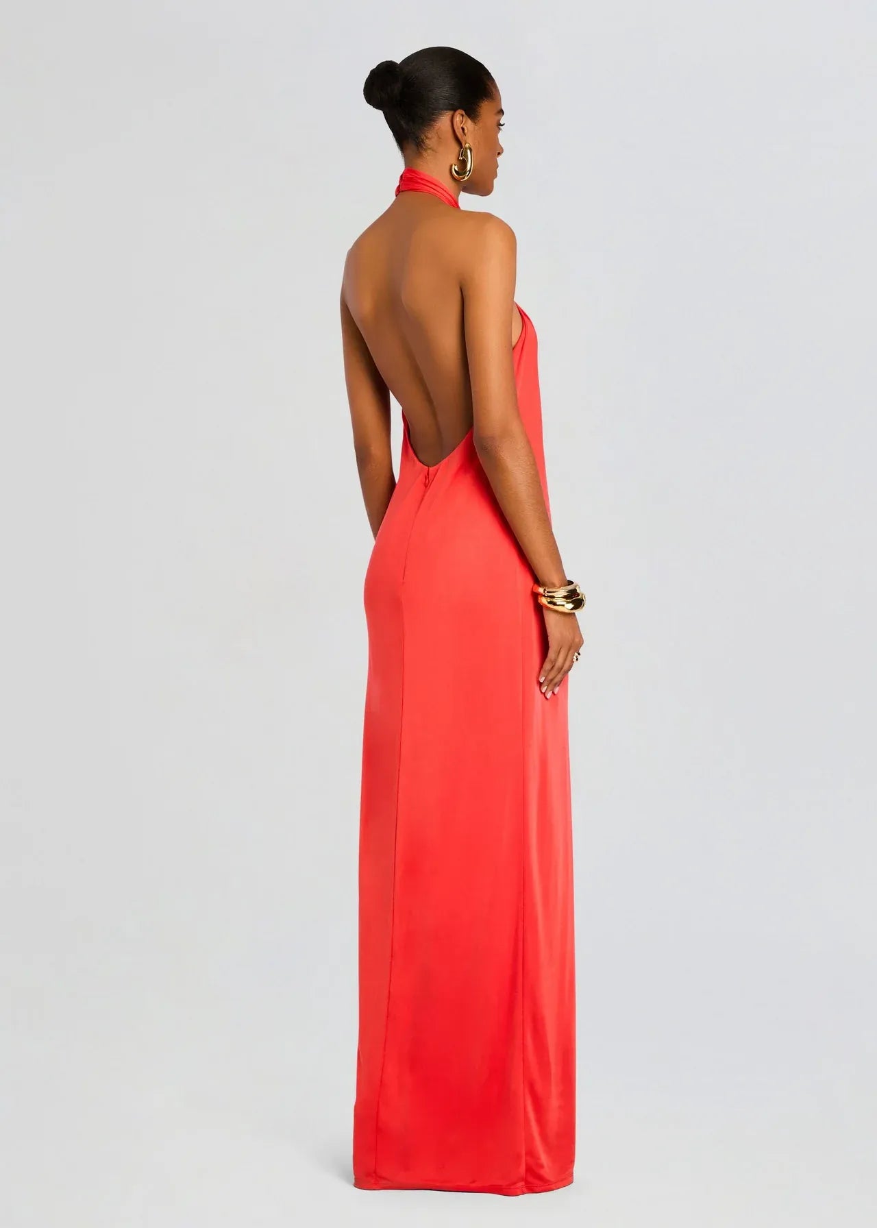 Daring Sheath Halter Neck Sleeveless Open Back Floor Length Plus Size Prom Dress