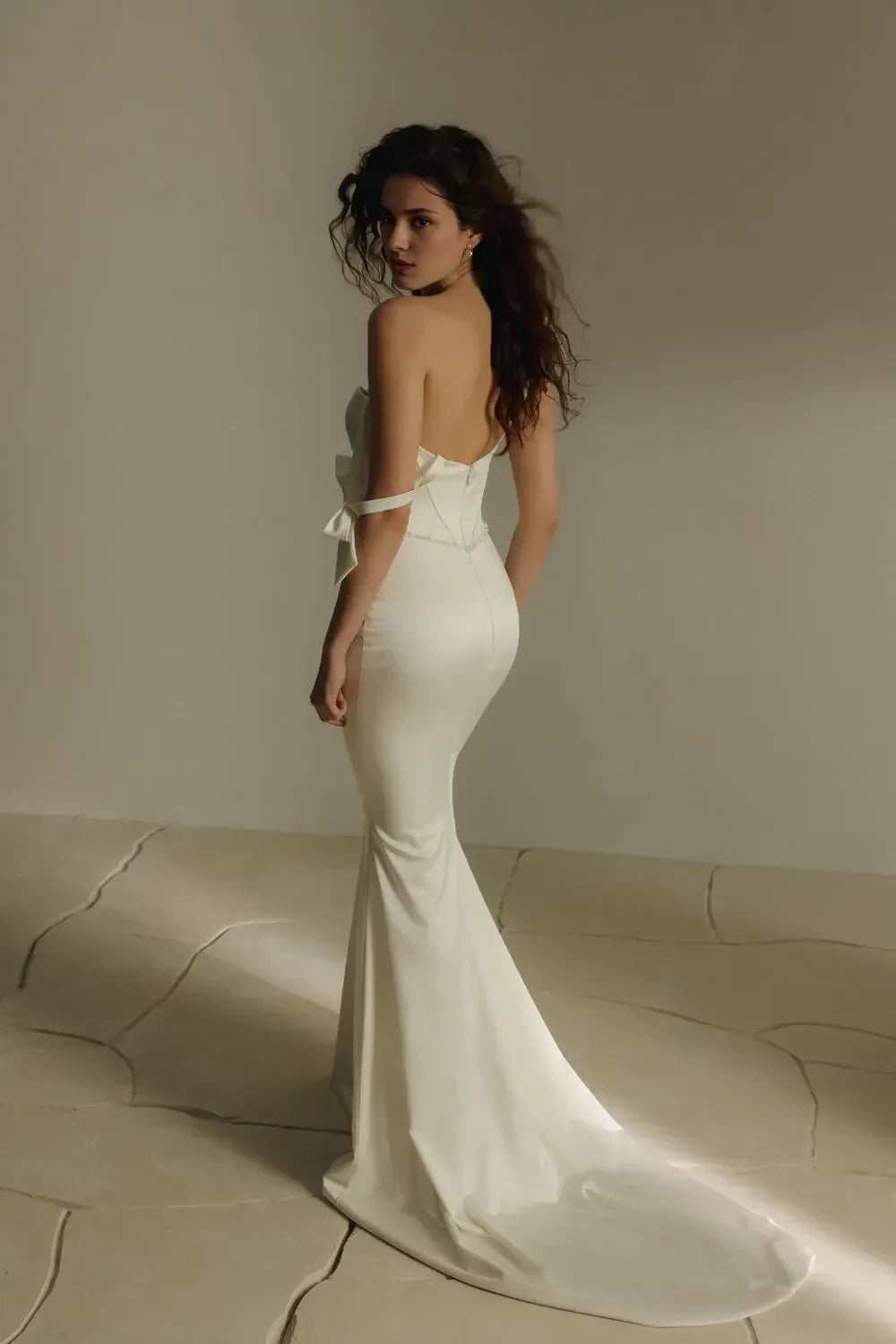 Dashing Mermaid Sweetheart Neck Sleeveless Open Back Train Length Wedding Dress