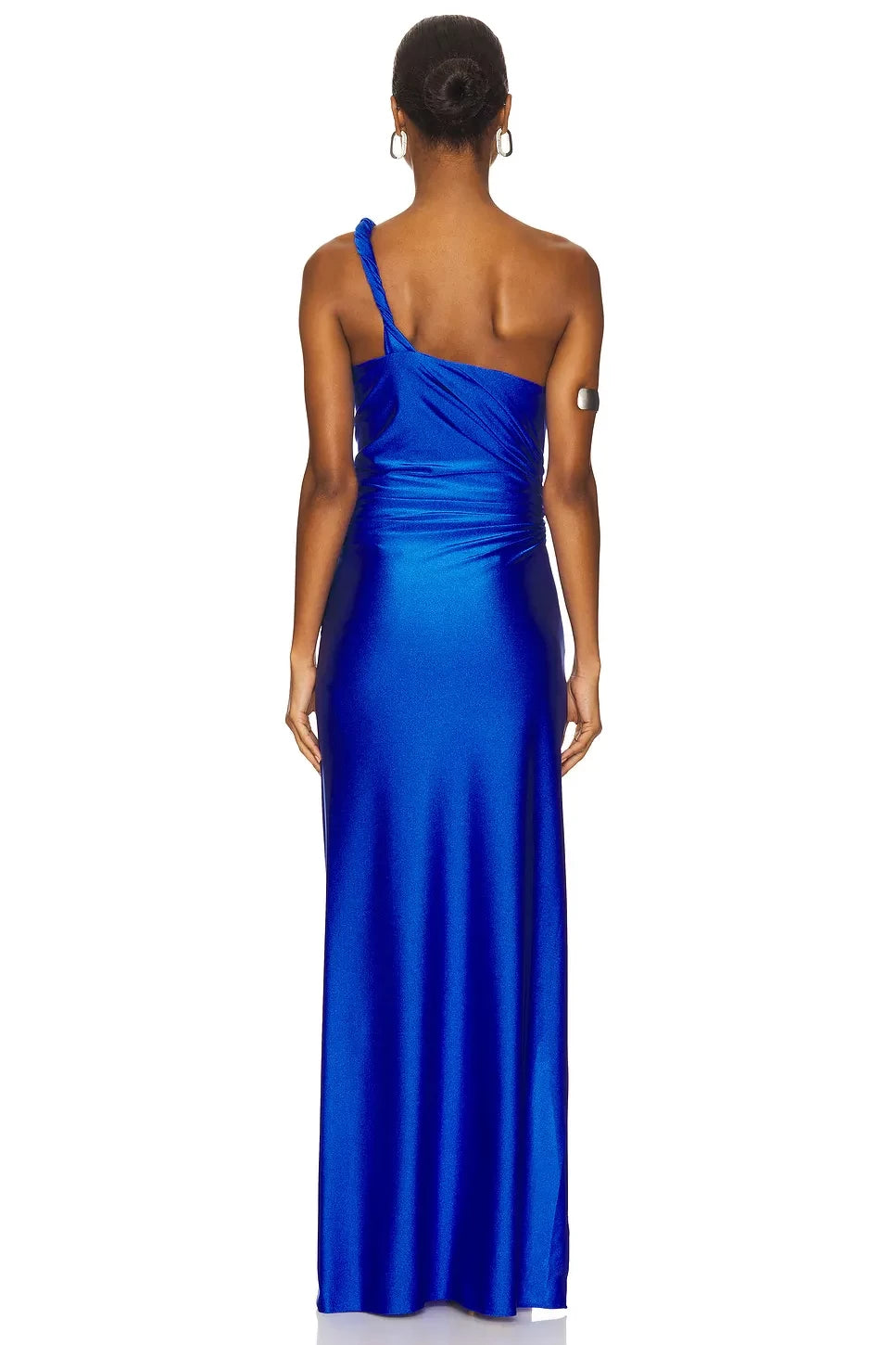 Dazzling Sheath One Shoulder Sleeveless Ruched Back Floor Length Evening Dress