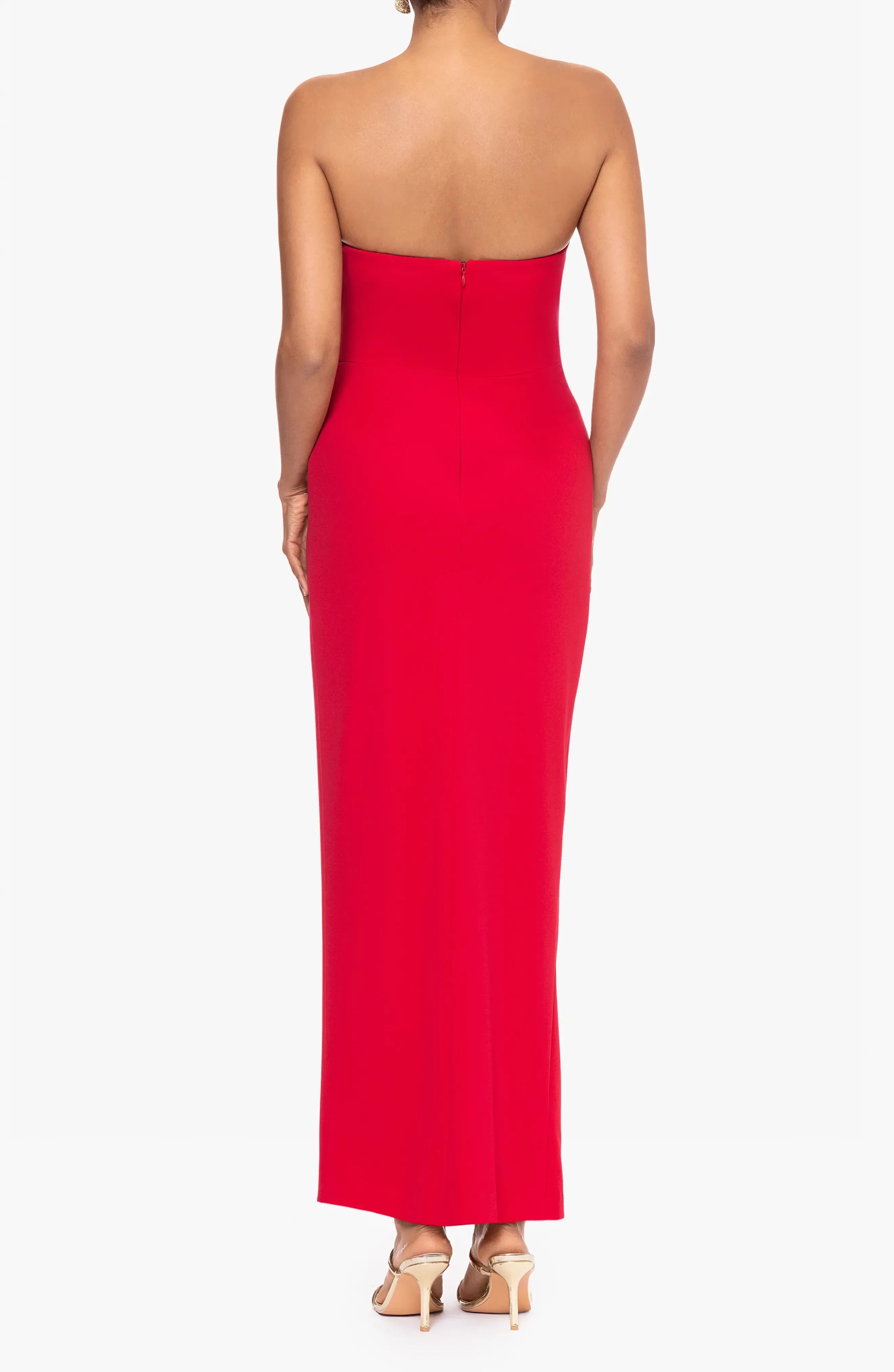 Dazzling Sheath Strapless Sleeveless Zipper Back Floor Length Evening Dress