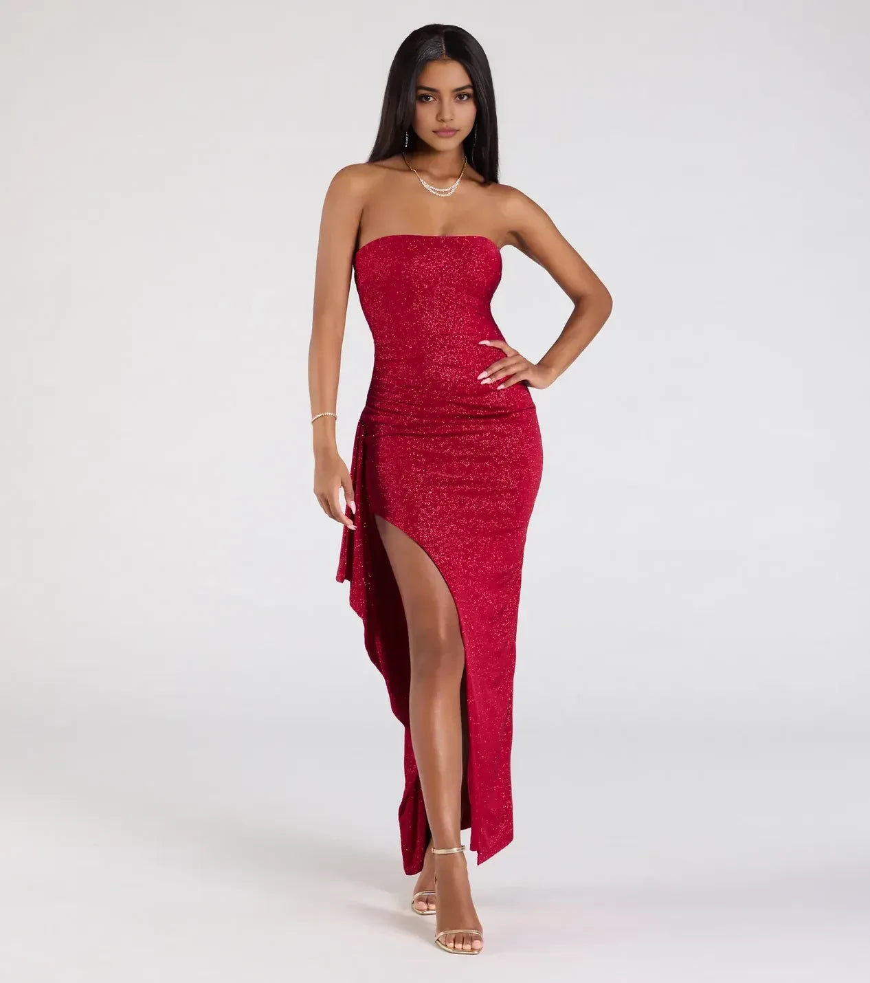 Dazzling Trumpet Strapless Sleeveless Open Back Floor Length Prom Dress