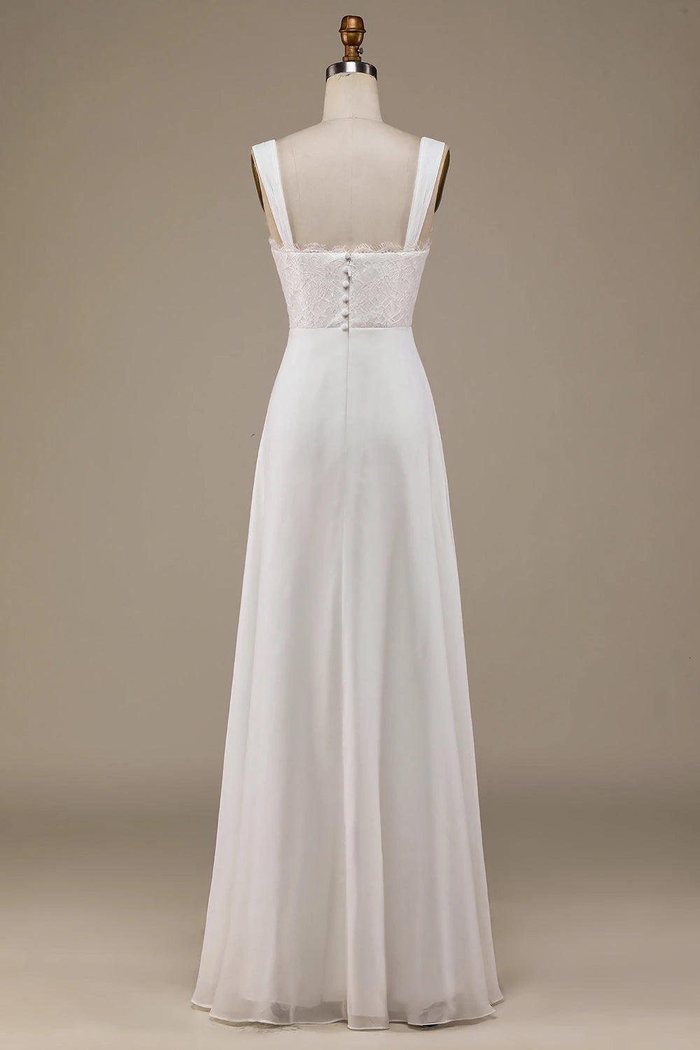 Delicate A Line Sweetheart Neck Sleeveless Button Back Maxi Wedding Dress