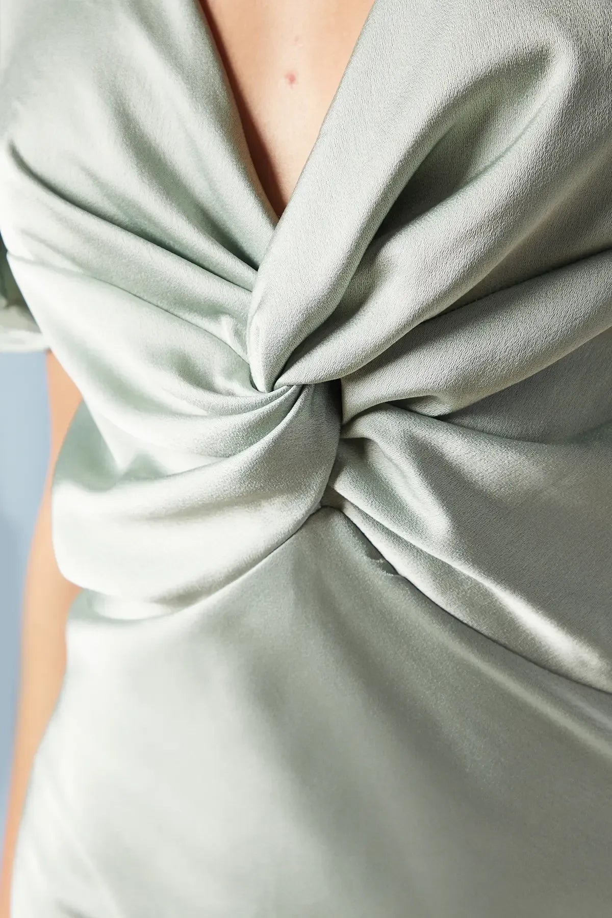 Delicate Sheath V Neck Flutter Sleeve Zipper Back Floor Length Bridesmaid Dress