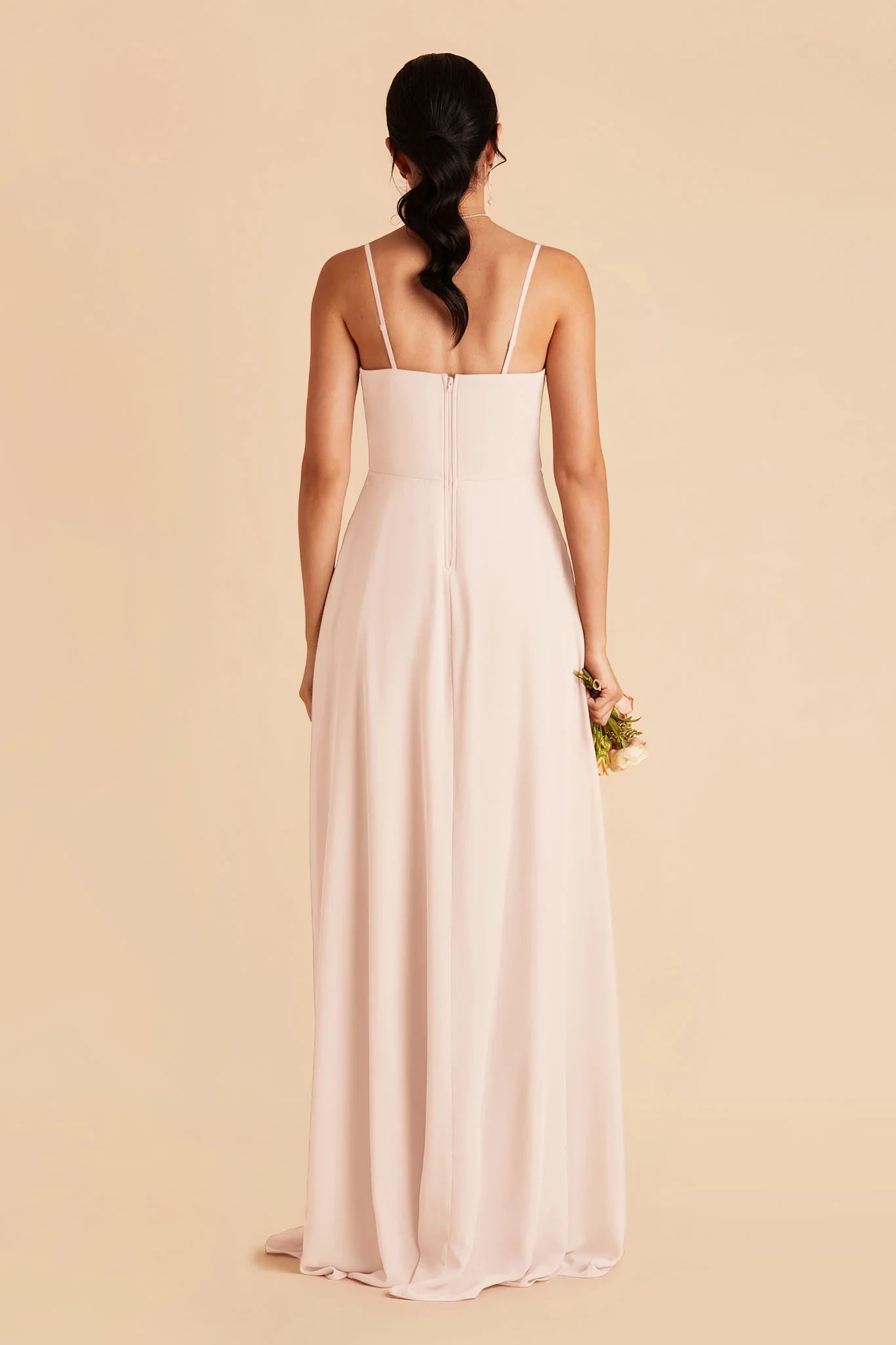 Delightful A Line Strapless Sleeveless Zip Back Floor Length Bridesmaid Dress